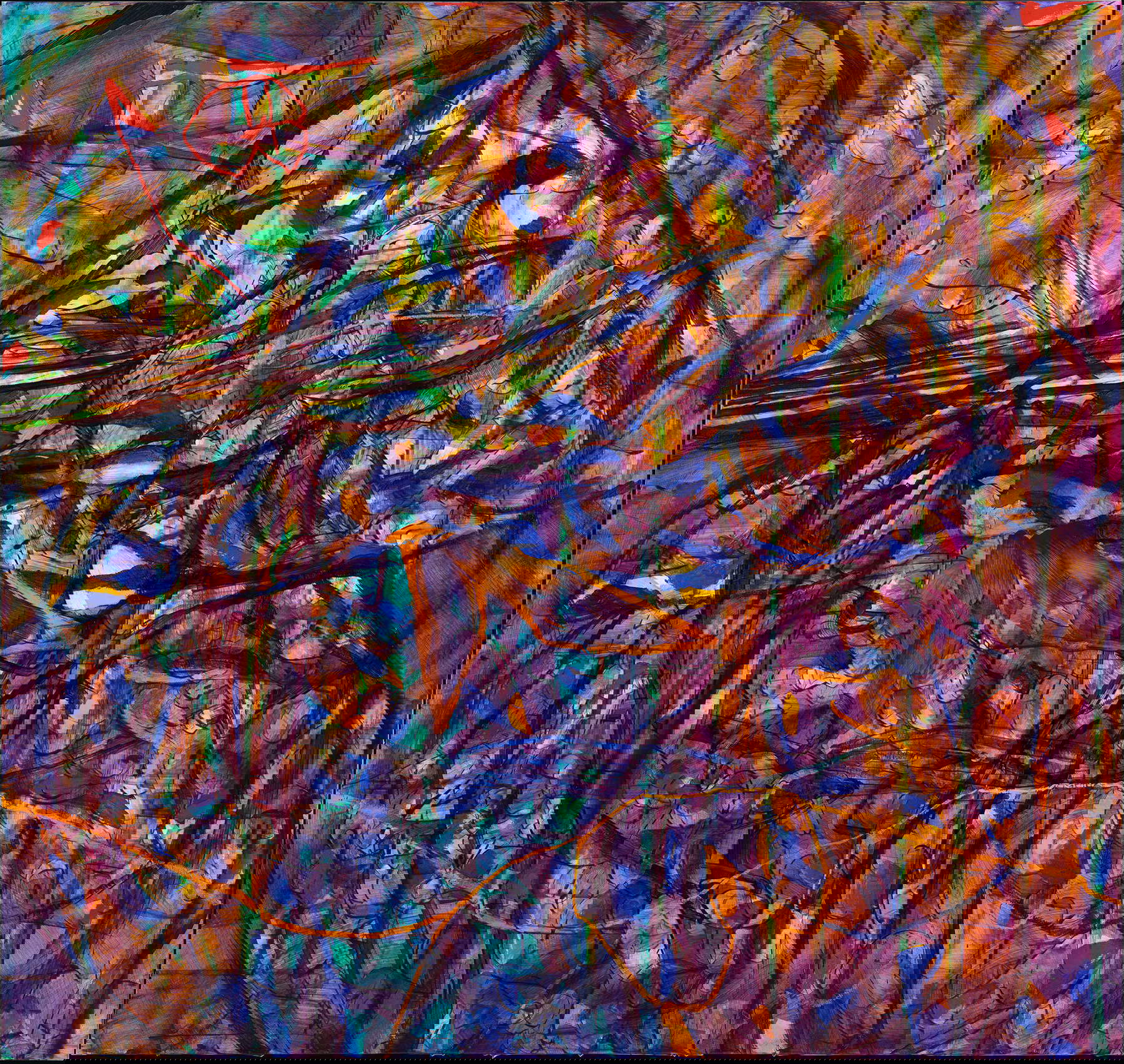 Jad&eacute; Fadojutimi, Cavernous Resonance (2020; olio su tela, 170 x 180 cm)