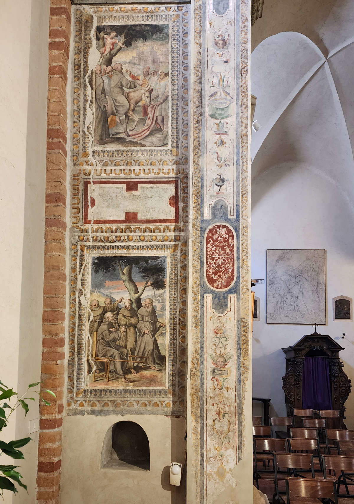 Los frescos con episodios de los Fioretti de San Francisco