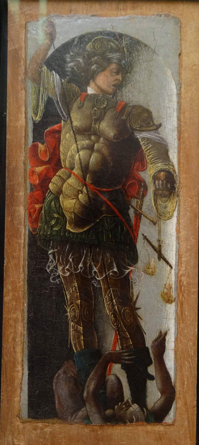 4. Ercole de' Roberti, St. Michael (1472-1473; Öl auf Tafel, 26,5 x 11 cm; Paris, Louvre)