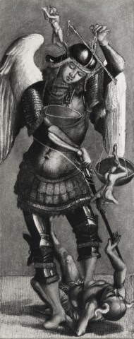 Luca Signorelli, Heiliger Michael (um 1500-1505; Tafel, 46 x 18 cm; Privatsammlung)