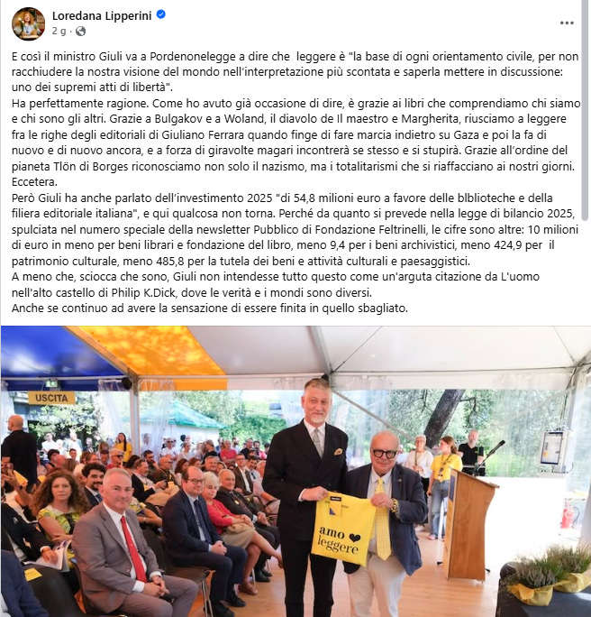 Il post di Loredana Lipperini