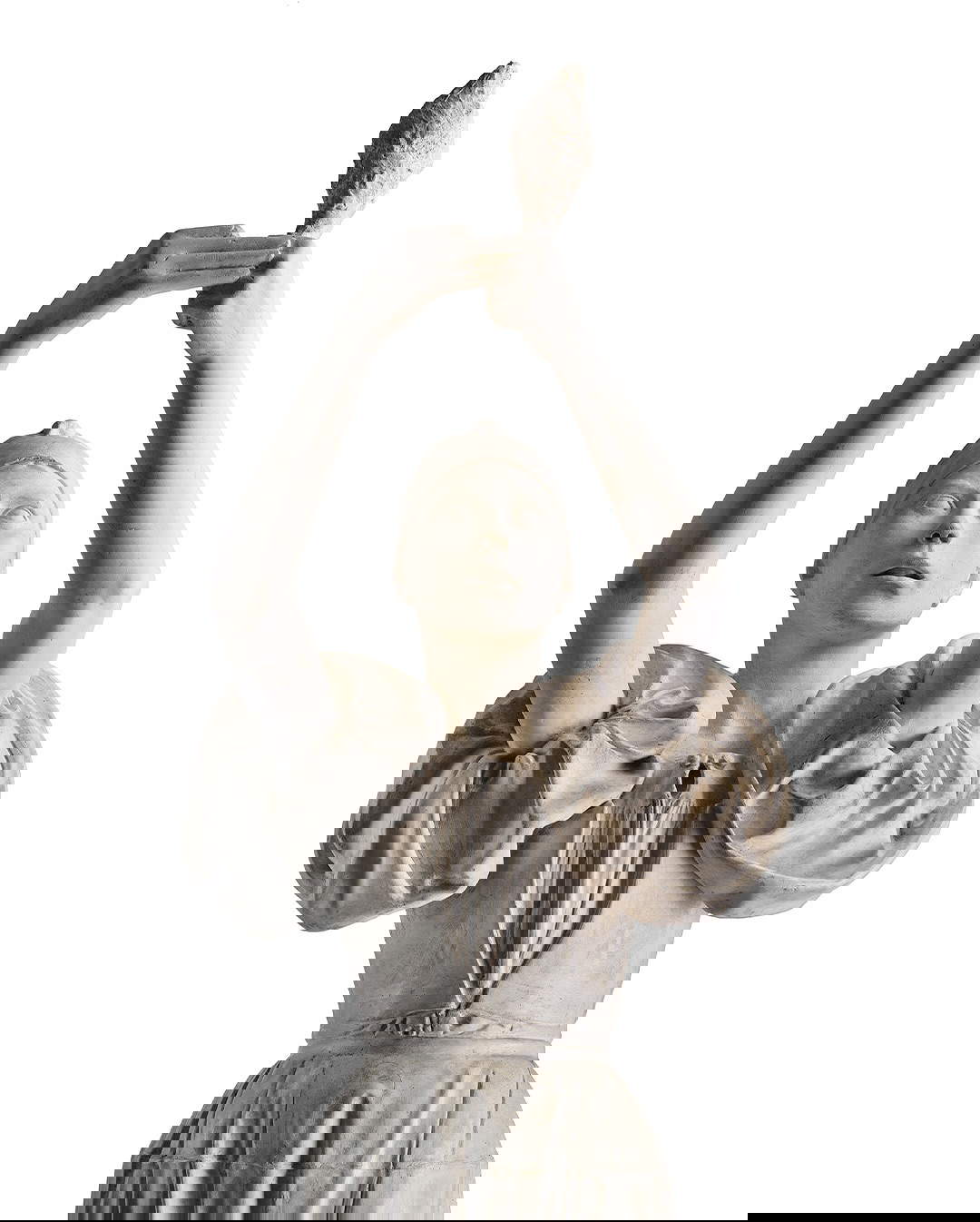 Francesco Ciusa, La filatrice, dettaglio (1908-09; gesso, 188 x 52,5 x 44 cm; Collezione Regione Autonoma della Sardegna)