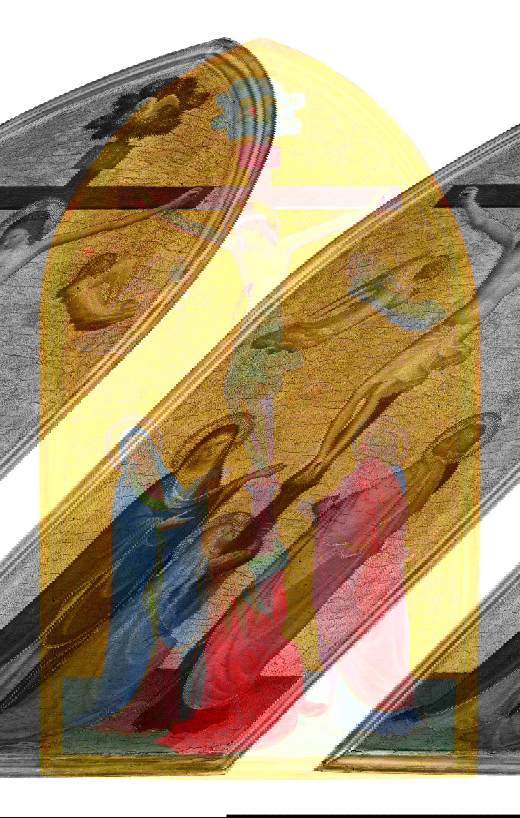 Beato Angelico, Crucifixion (c. 1424-1425; tempera and gold on panel, 59.7 x 34.2 cm; Oxford, The Ashmolean Museum, University of Oxford, inv. WA2024.83)