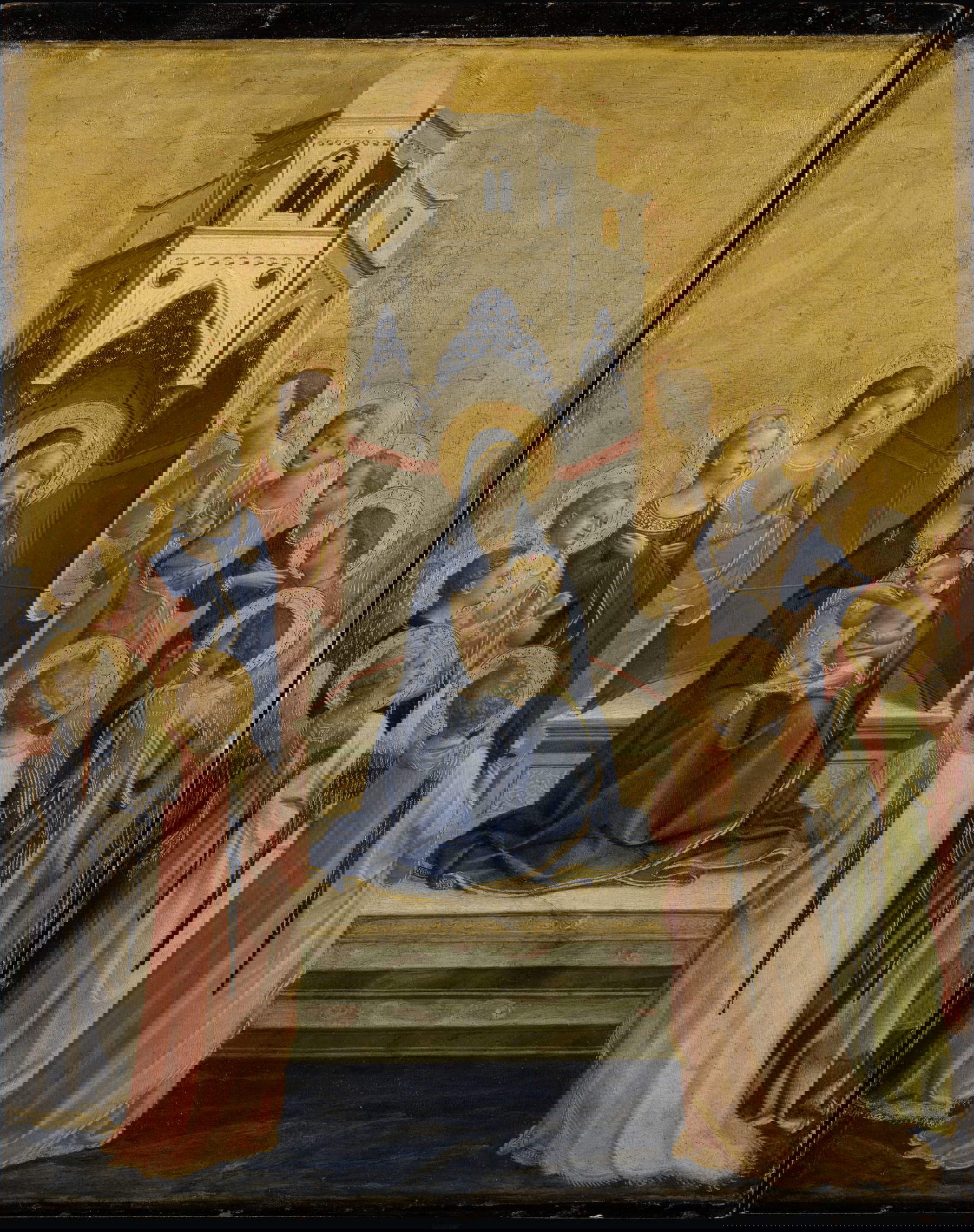 Beato Angelico, Madonna and Child Enthroned and Twelve Angels (c. 1422-1423; tempera and gold on panel, 37.5 &times; 29.7 cm; Frankfurt am Main, St&auml;del Museum, inv. 838)
