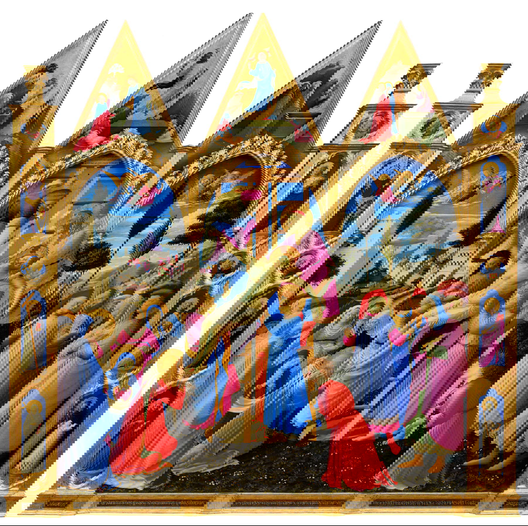 Lorenzo Monaco and Beato Angelico, Strozzi Altarpiece (c. 1421-1424; c. 1430-1432, tempera and gold on panel, 277 x 283 cm total; Florence, Museo di San Marco, inv. 1890, no. 8509). Photo: By permission of the Ministry of Culture - Regional Directorate National Museums Tuscany - Museo di San Marco