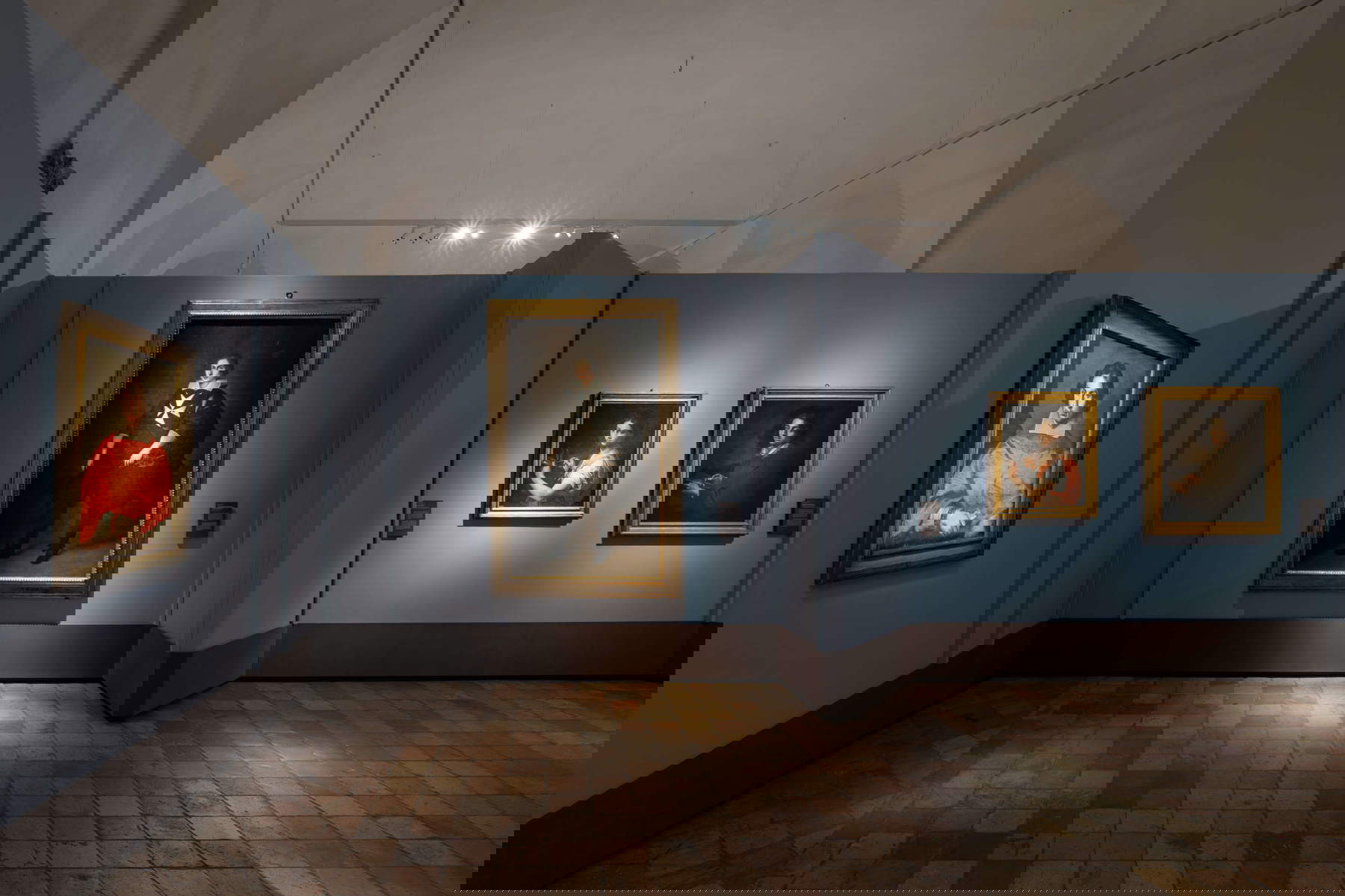 Mise en place de l'exposition Simone Cantarini. Un jeune maître entre Pesaro, Bologne et Rome