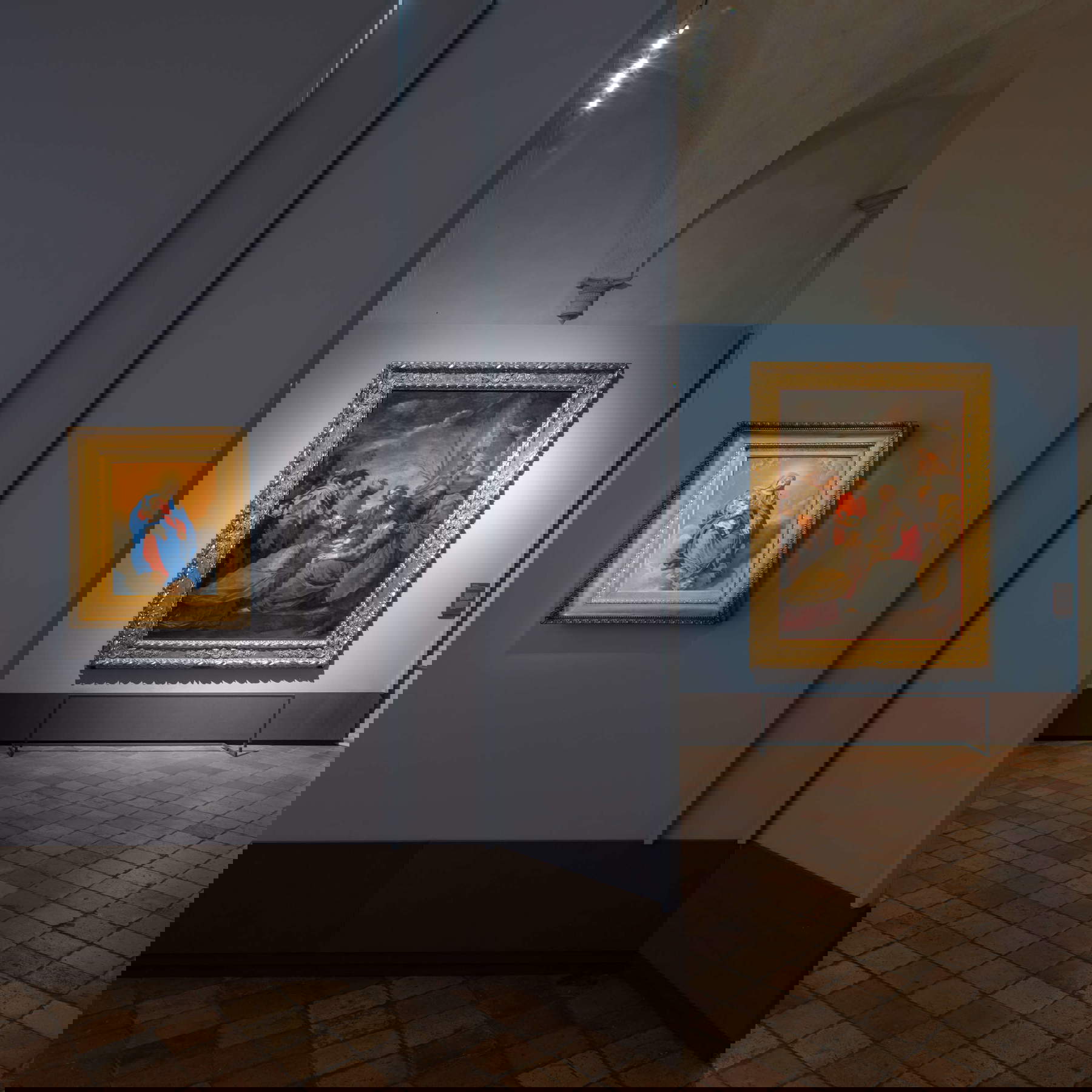 Mise en place de l'exposition Simone Cantarini. Un jeune maître entre Pesaro, Bologne et Rome