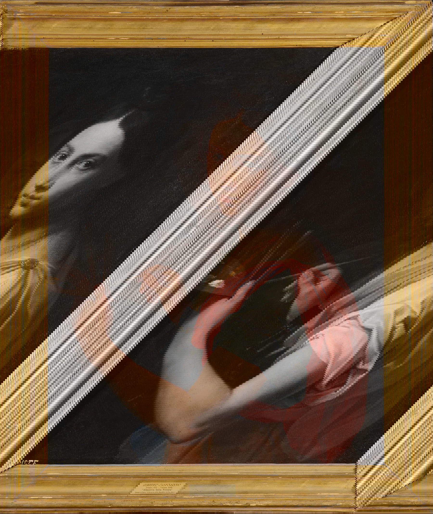 Simone Cantarini, Allégorie de la peinture (vers 1633-1635 ; huile sur toile, 78 &times; 52 cm ; ville de Saint-Marin, musée national)