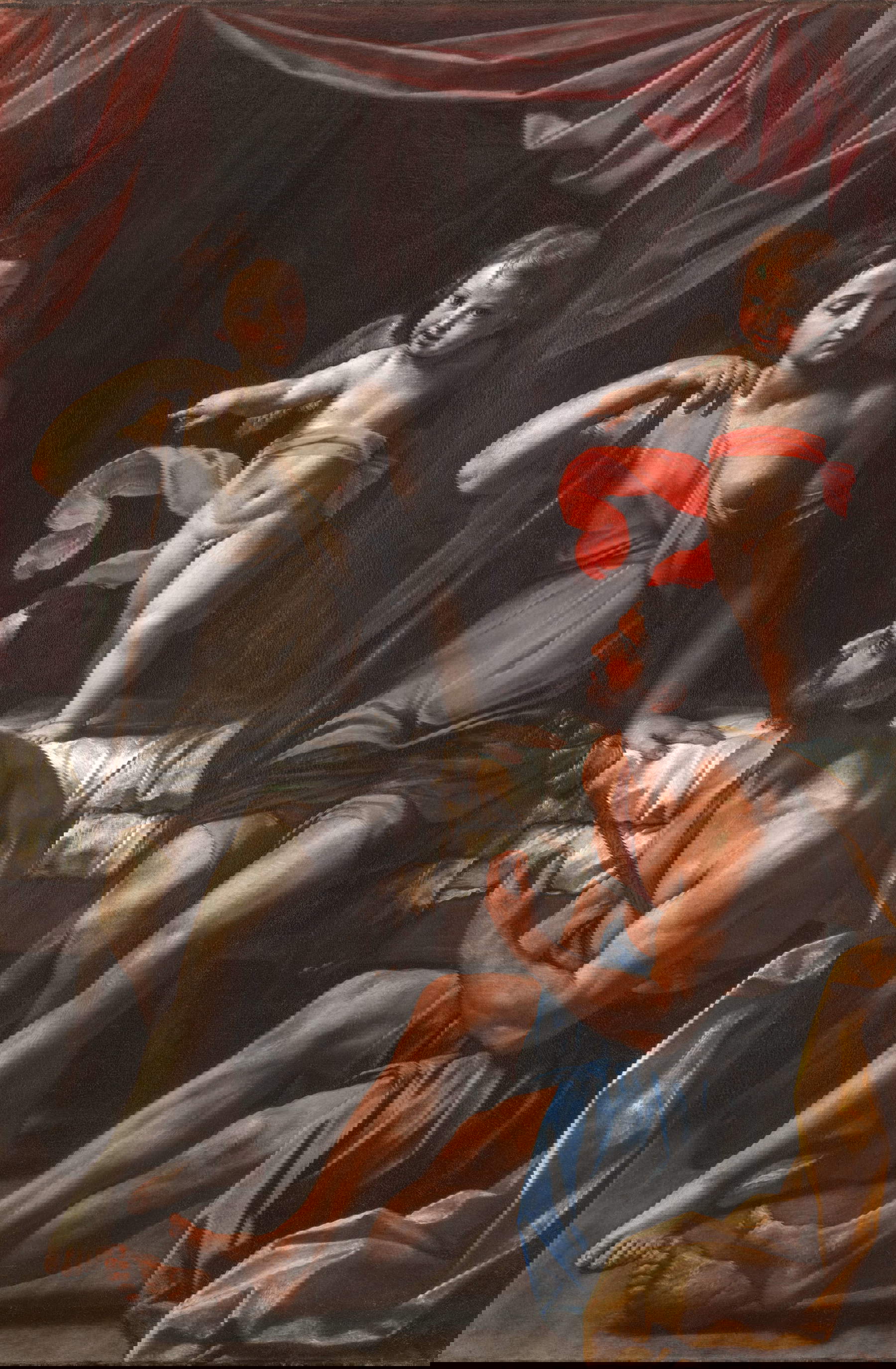 Simone Cantarini, Hercule et Iole (1642-1646 ; huile sur toile, 182 &times; 120 cm ; collection privée)