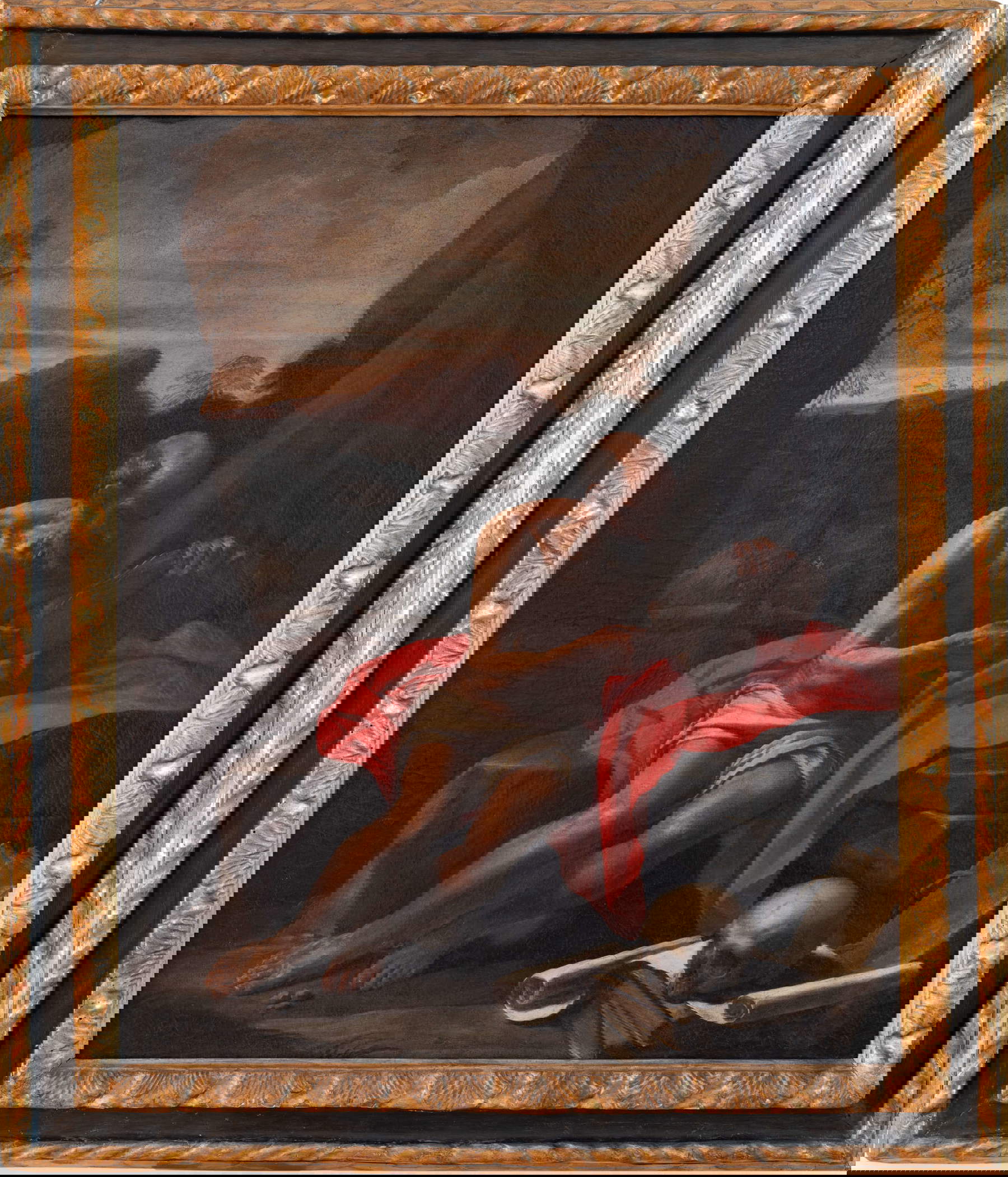 Simone Cantarini, Saint Jérôme lisant dans le désert (1635-1640 ; huile sur toile, 85 &times; 60 cm ; Pesaro, collection privée)