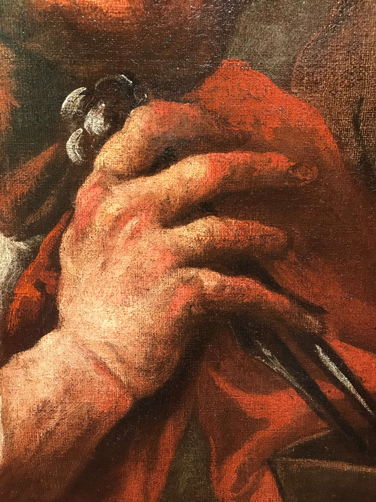 Pietro della Vecchia, I tre alchimisti, dettaglio