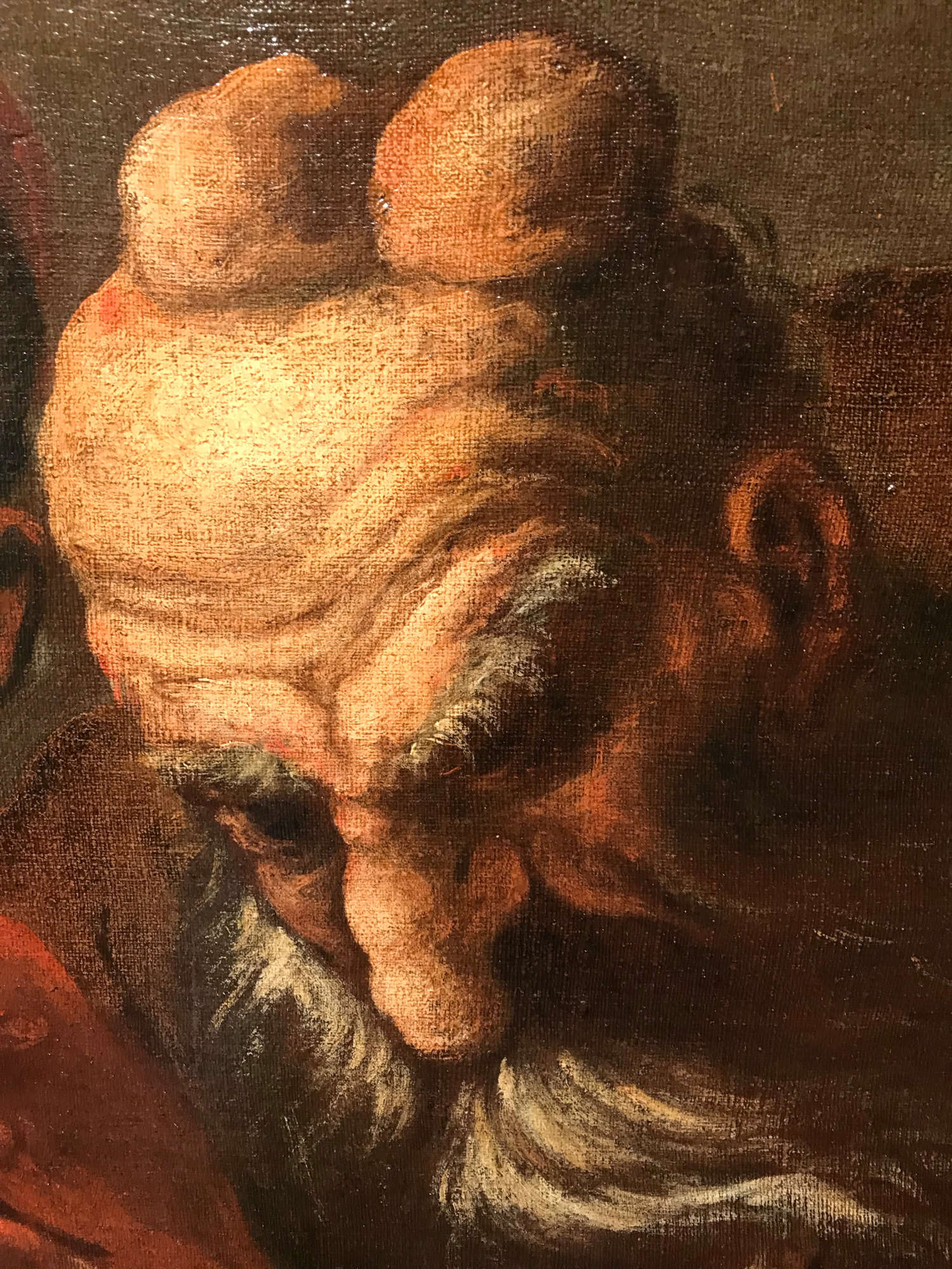 Pietro della Vecchia, I tre alchimisti, dettaglio