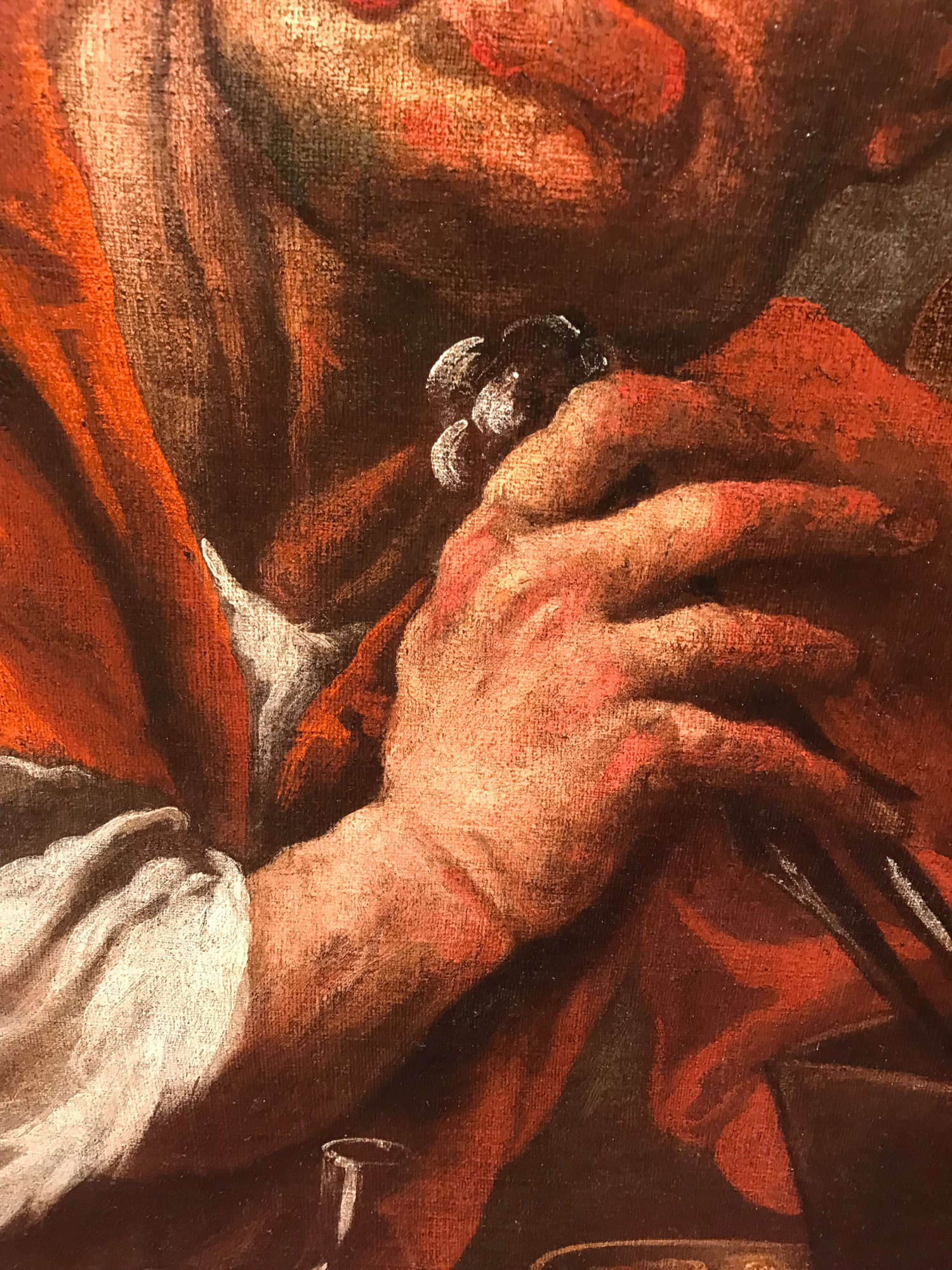 Pietro della Vecchia, I tre alchimisti, dettaglio