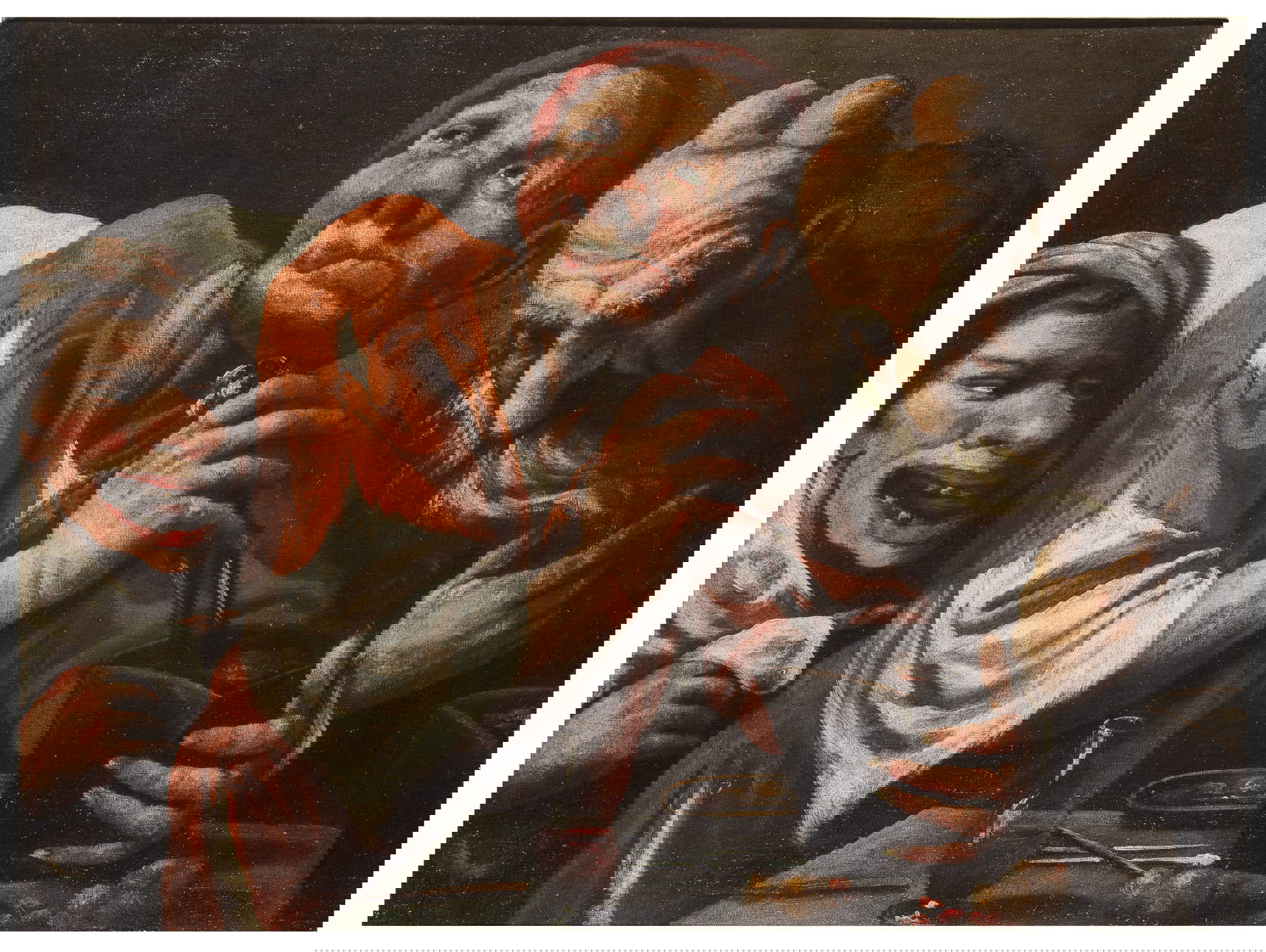 Pietro della Vecchia, I tre alchimisti (1660 circa; olio su tela, 73 x 97 cm)