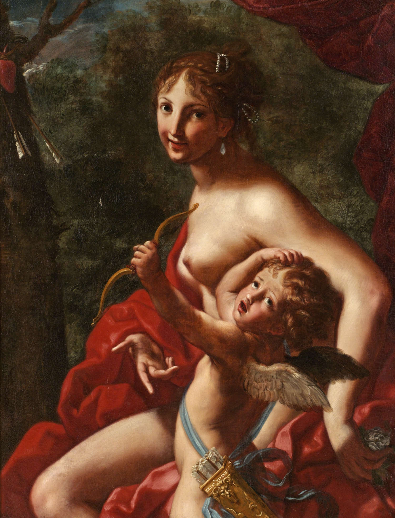 Elisabetta Sirani, Vénus plaisantant avec l'amour (1664 ; huile sur toile, 105 x 82 cm ; Modène, collection privée)