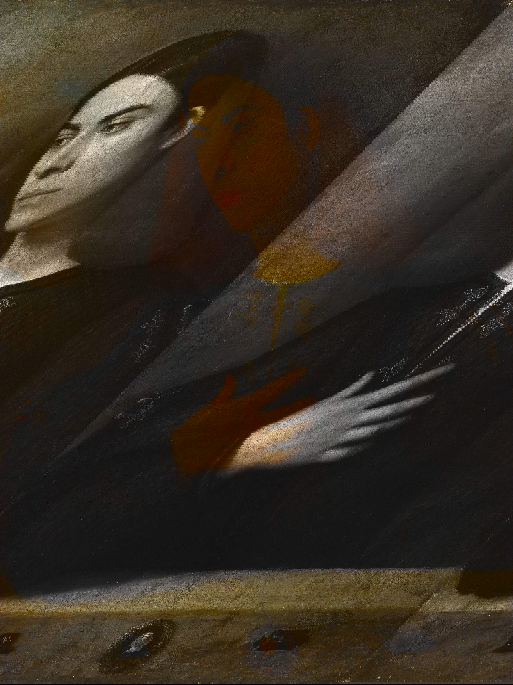 Giorgione, Portrait of a Young Man (1503; oil on panel, 73 x 54 cm; Museum of Fine Arts, Budapest)