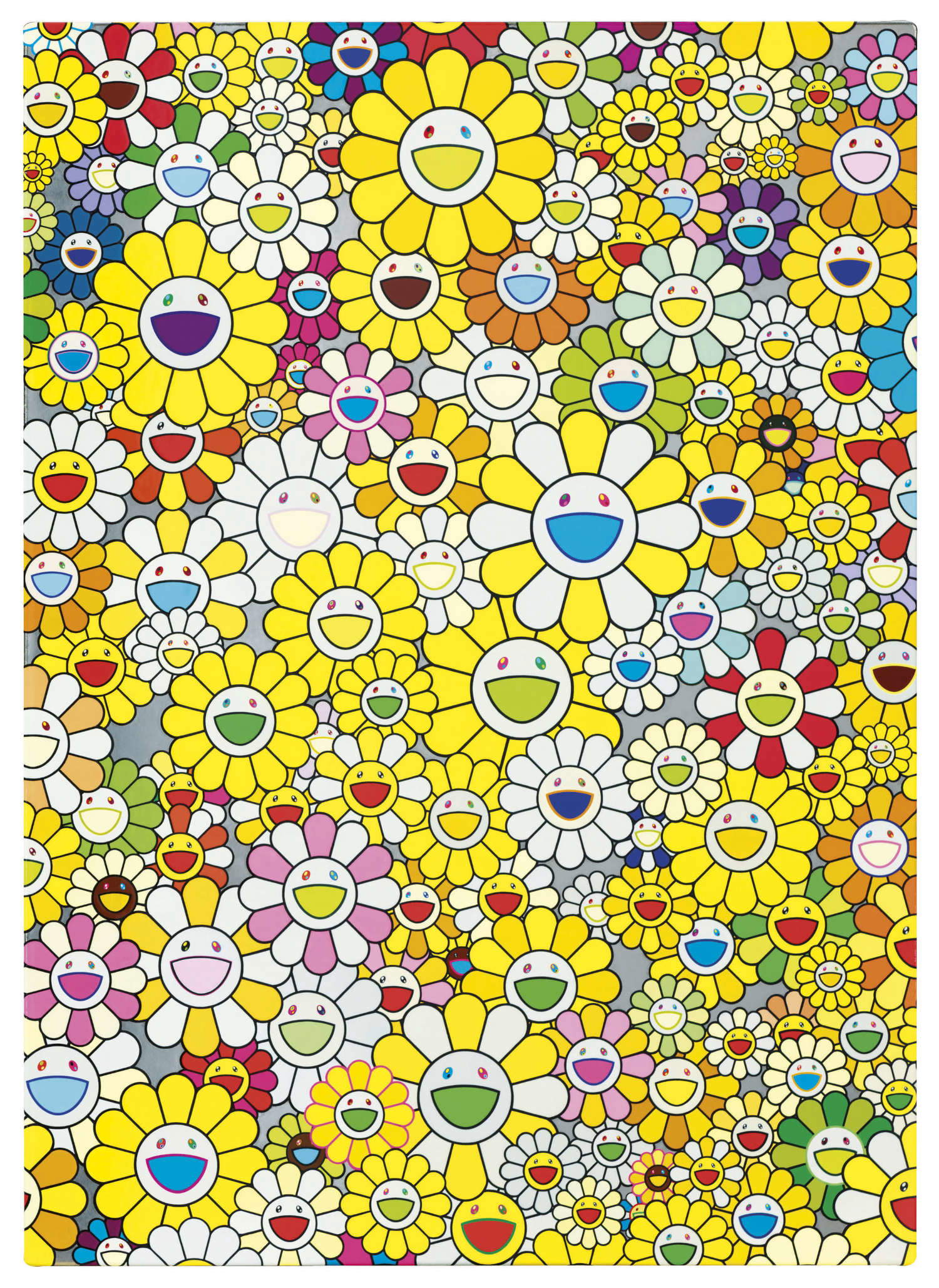 Takashi Murakami, A Homage to Monogold D (firmado y fechado en 2012; acrílico y hoja de platino sobre lienzo, 78,1 x 55,9 cm; colección privada) Takashi Murakami, A Homage to Monogold D (firmado y fechado en 2012; acrílico y hoja de platino sobre lienzo, 78,1 x 55,9 cm; colección privada)