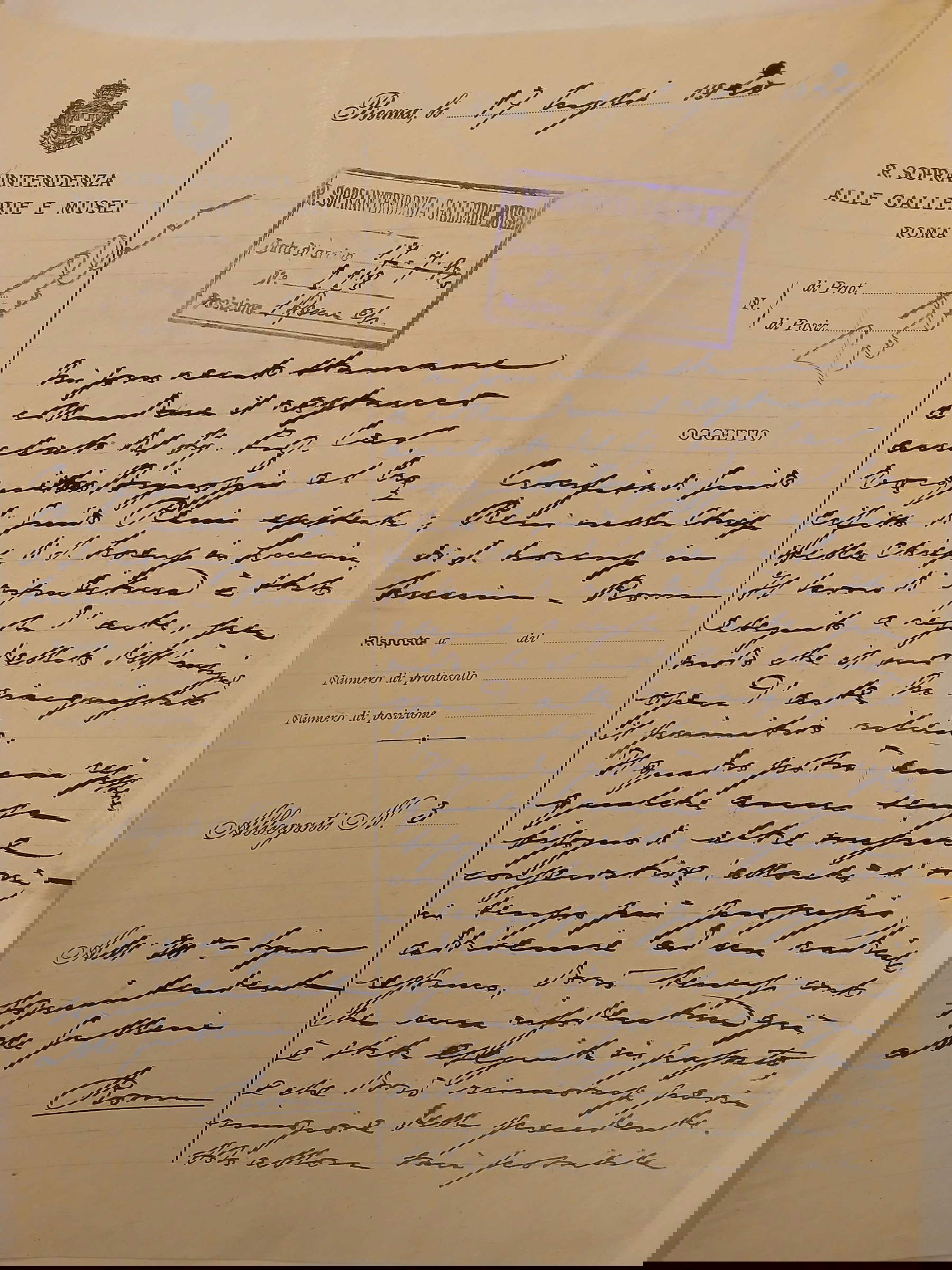 Relazione di Achille Bertini Calosso sul collaudo del restauro di Tarquinio Bignozzi (17 luglio 1920) Relazione di Achille Bertini Calosso sul collaudo del restauro di Tarquinio Bignozzi (17 luglio 1920)