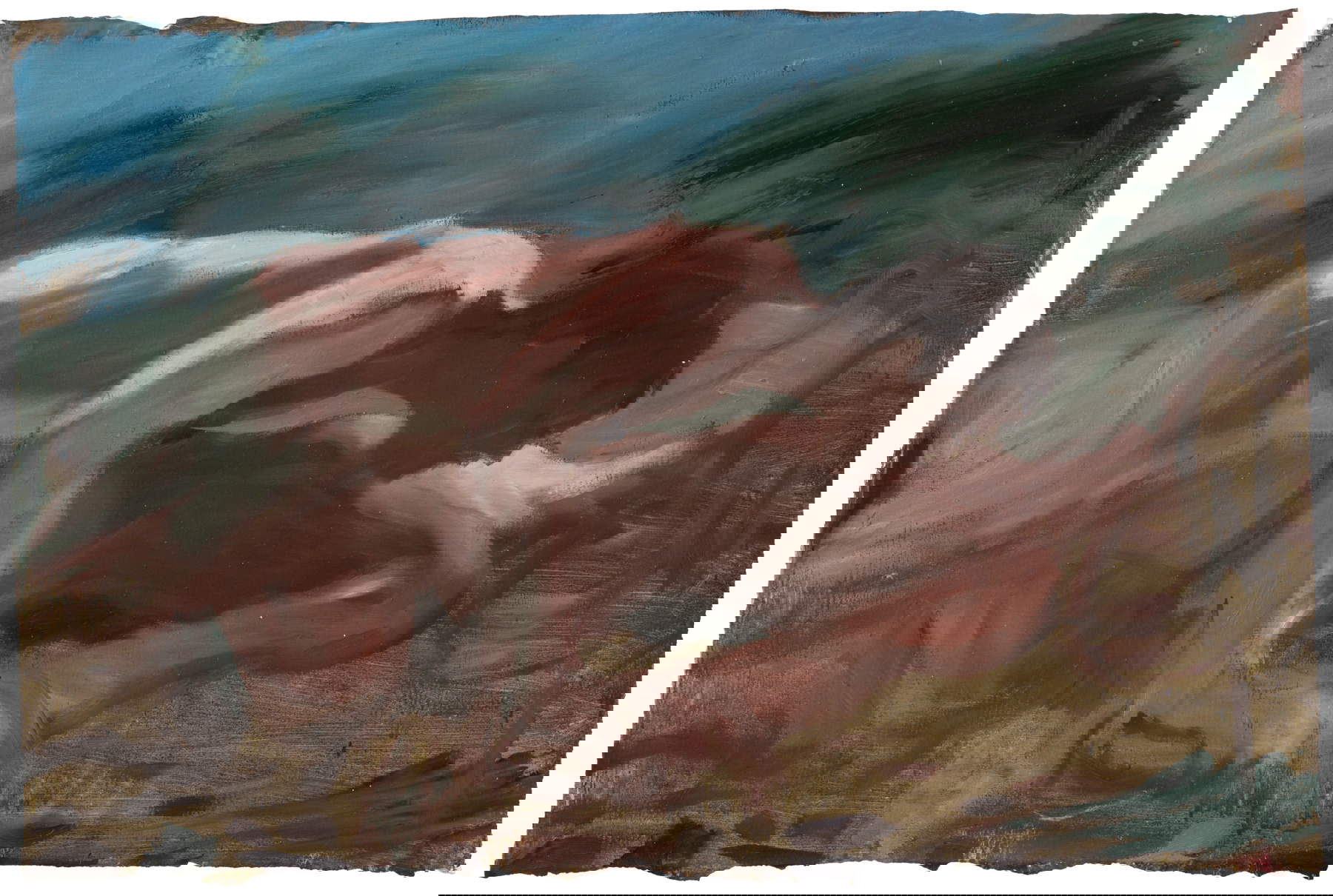 Jo&atilde;o Gabriel, Sin título (2024; óleo sobre papel, 67 x 100 cm). Presentado por Lehmann