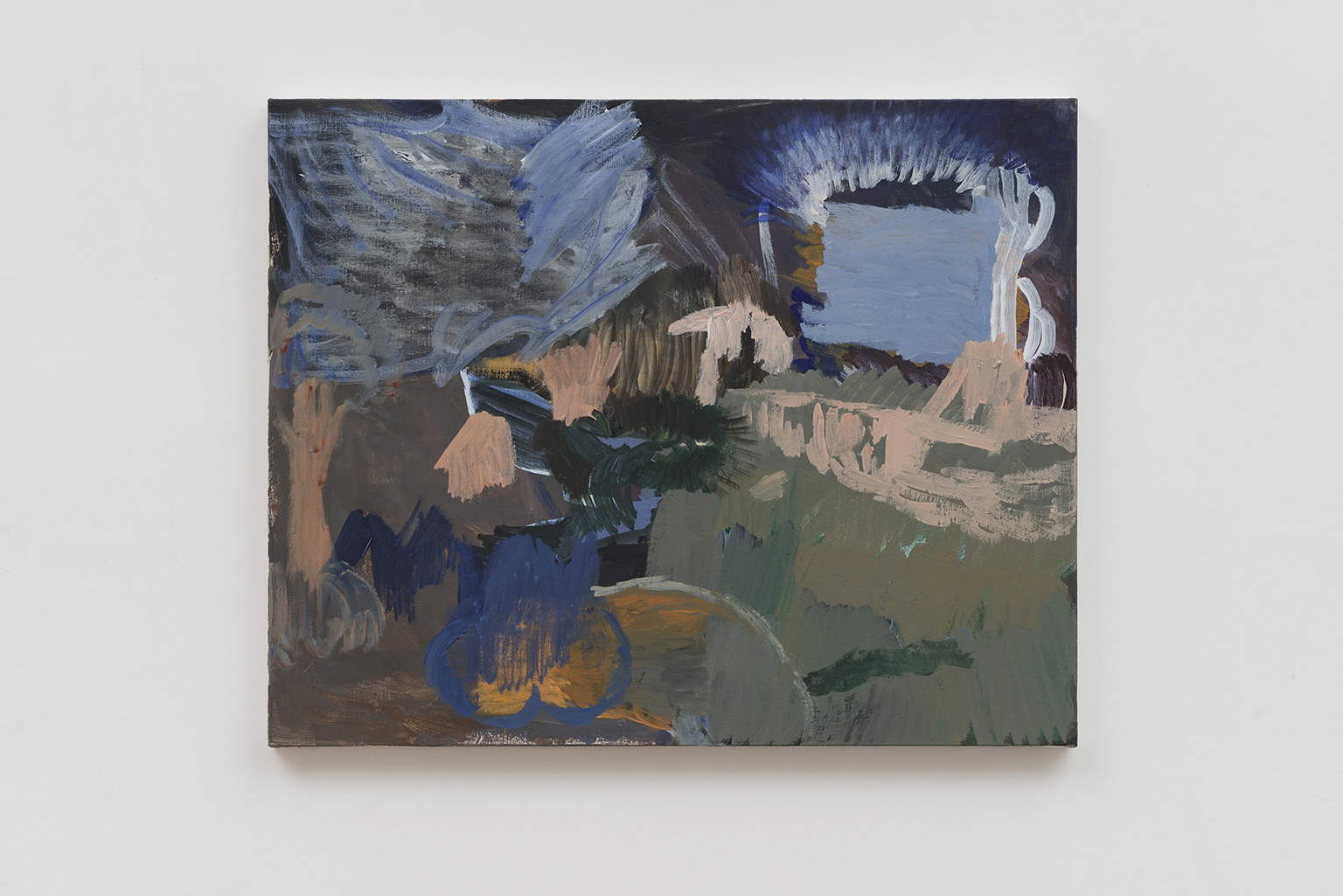 Marta Mancini, Sin título (2024; acrílico sobre lienzo, 40 x 50 cm). Presentado por Mat&egrave;ria