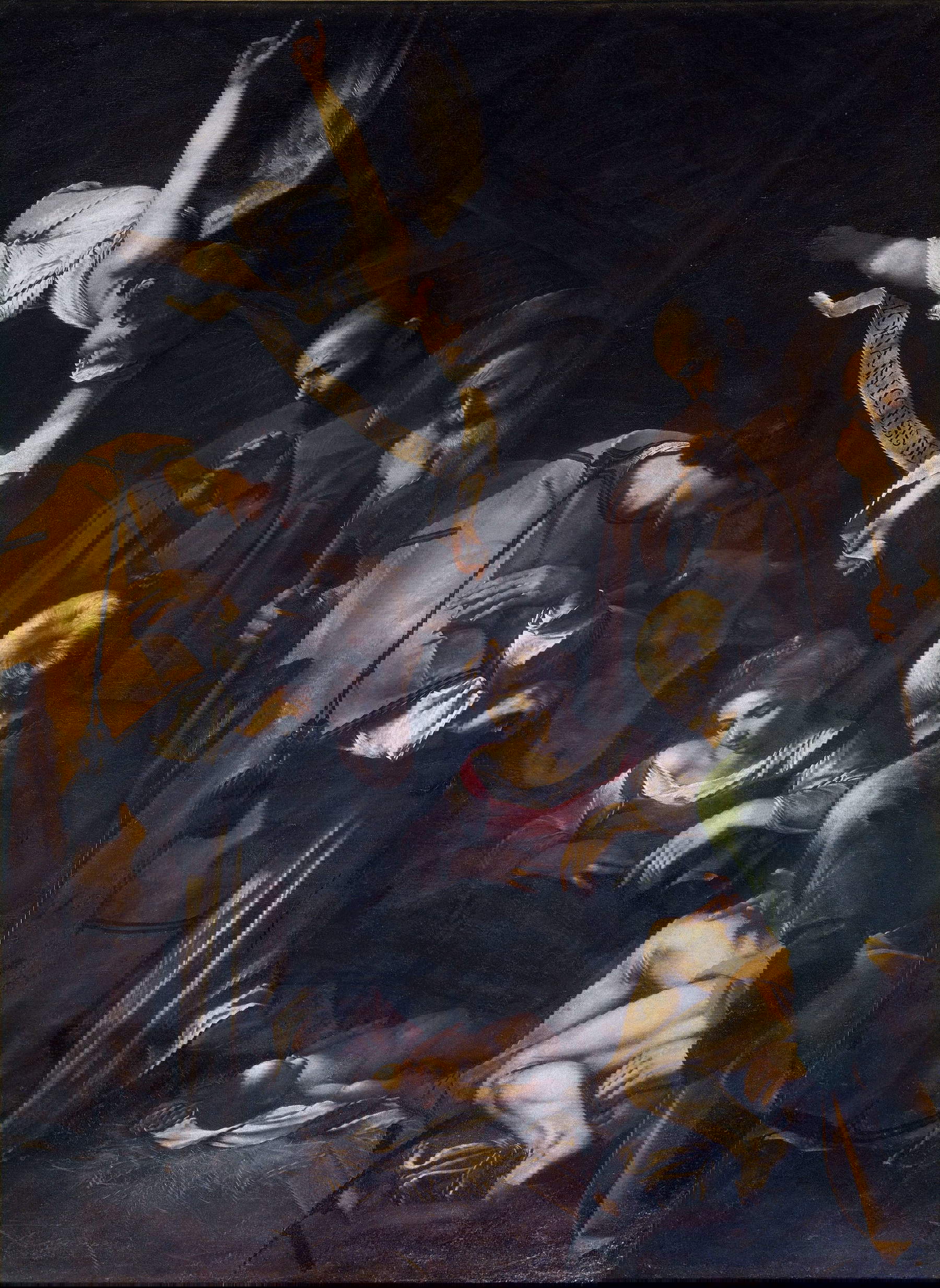 Caravaggio, Nativit&Atilde;&nbsp; con i santi Lorenzo e Francesco, 1600, gi&Atilde;&nbsp; Palermo, oratorio di San Lorenzo