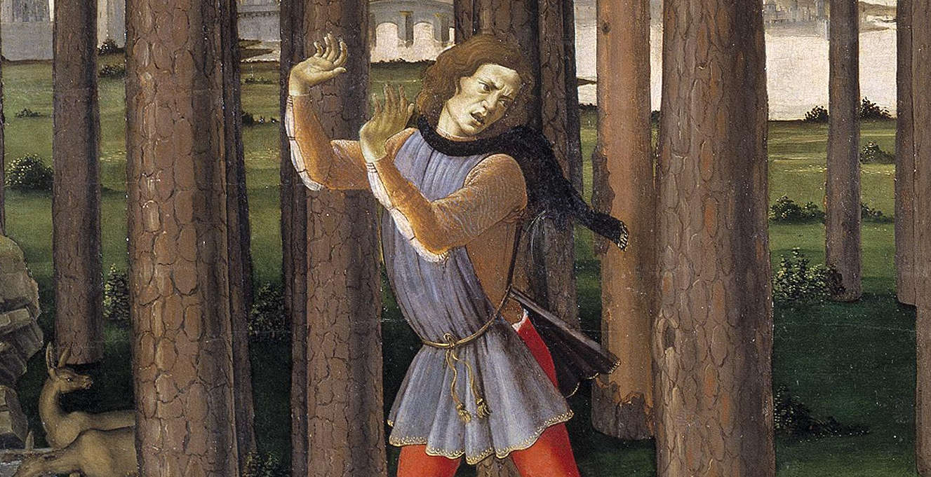 Abb. 3 Detail von Nastagio, der sich entsetzt umdreht