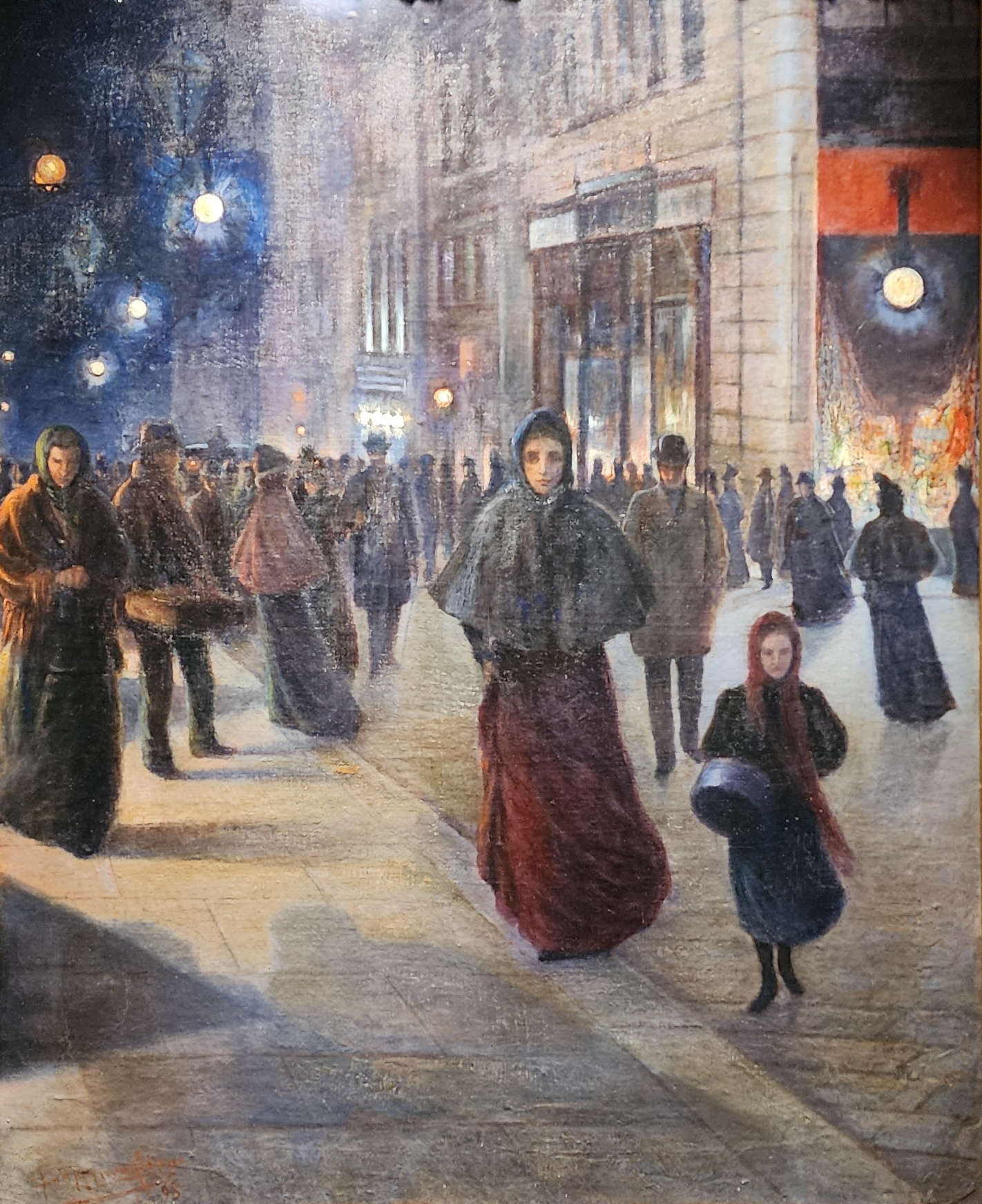 Federico Maragliano, Evening in a Genoa Street (1898; oil on canvas, 86 x 67 cm; Private collection). Courtesy of Galleria Arte Casa, Genoa