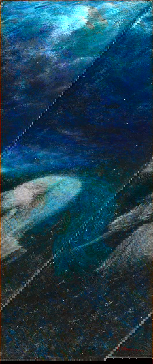 Plinio Nomellini, The Fireflies (1899; oil on canvas, 85 x 35 cm; Private collection). Courtesy of Galleria Arte Casa, Genoa