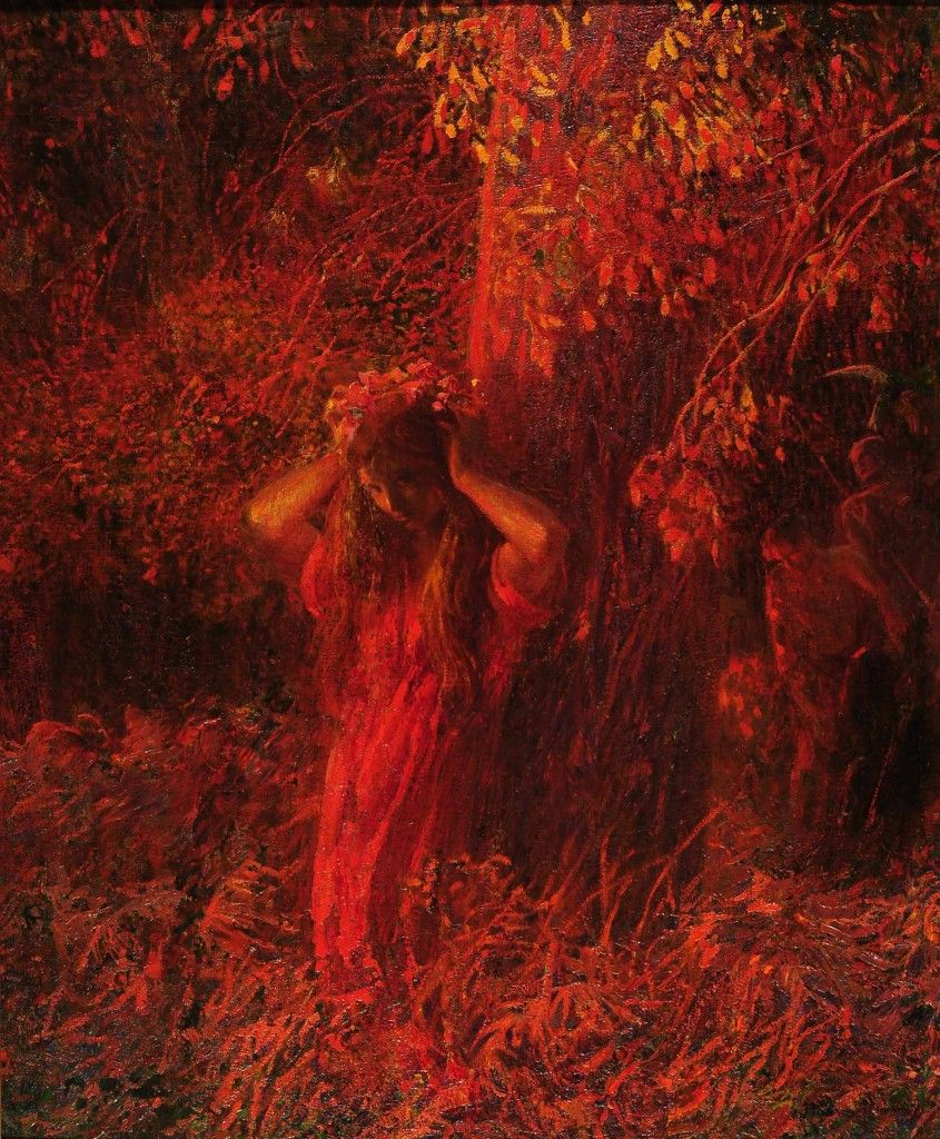 Plinio Nomellini, Red Nymph (1905; oil on canvas, 101 x 84 cm; Private collection)
