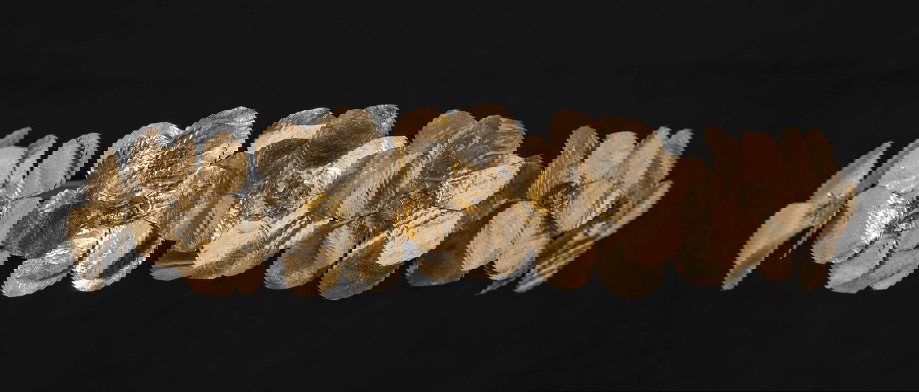 Grabkranz mit goldenen Blütenblättern. Foto: Archäologisches Nationalmuseum, Tarent