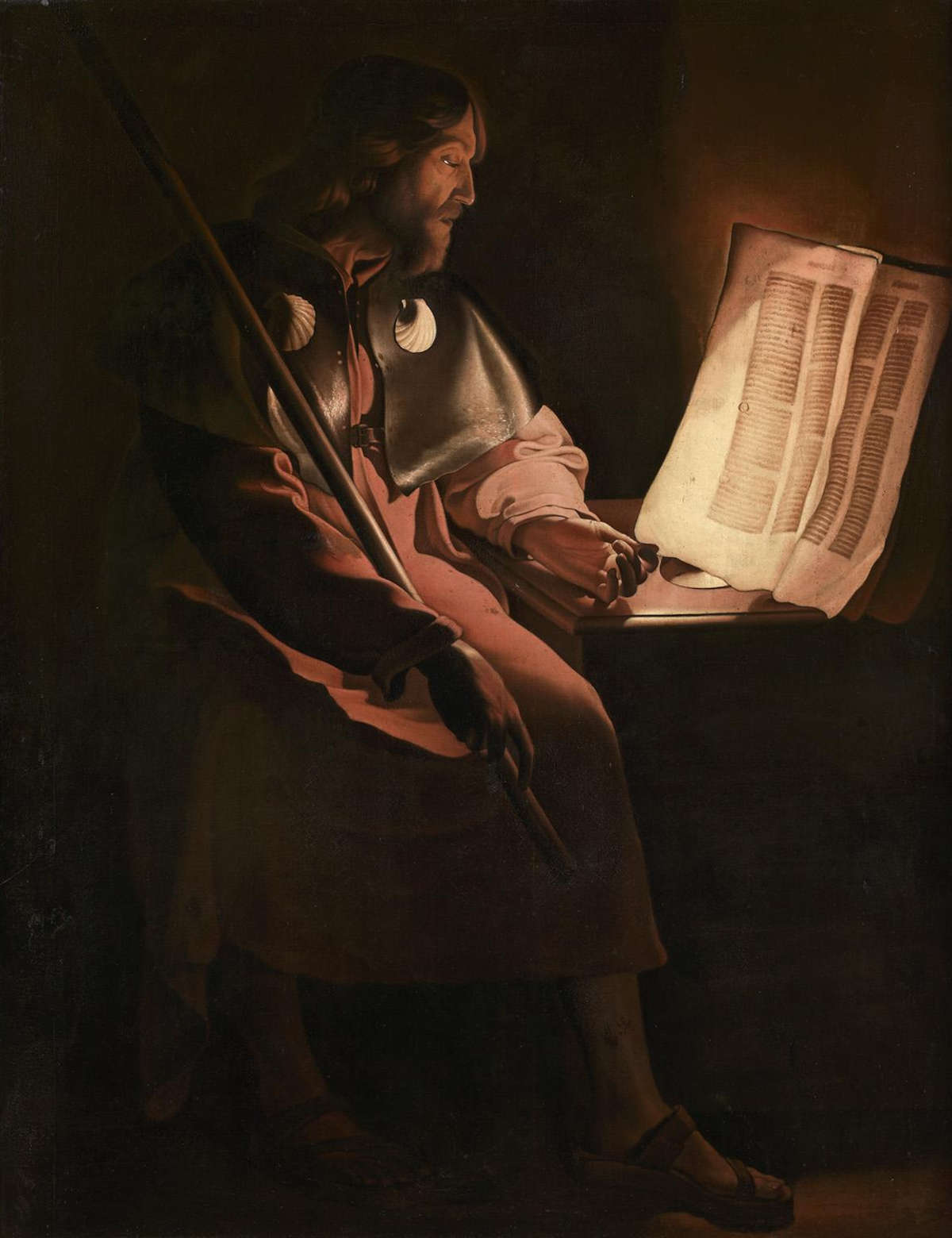 Werkstatt von Georges de La Tour, Sankt Jakobus der Große (1640-1645; Öl auf Leinwand, 132 x 100 cm; Privatsammlung)