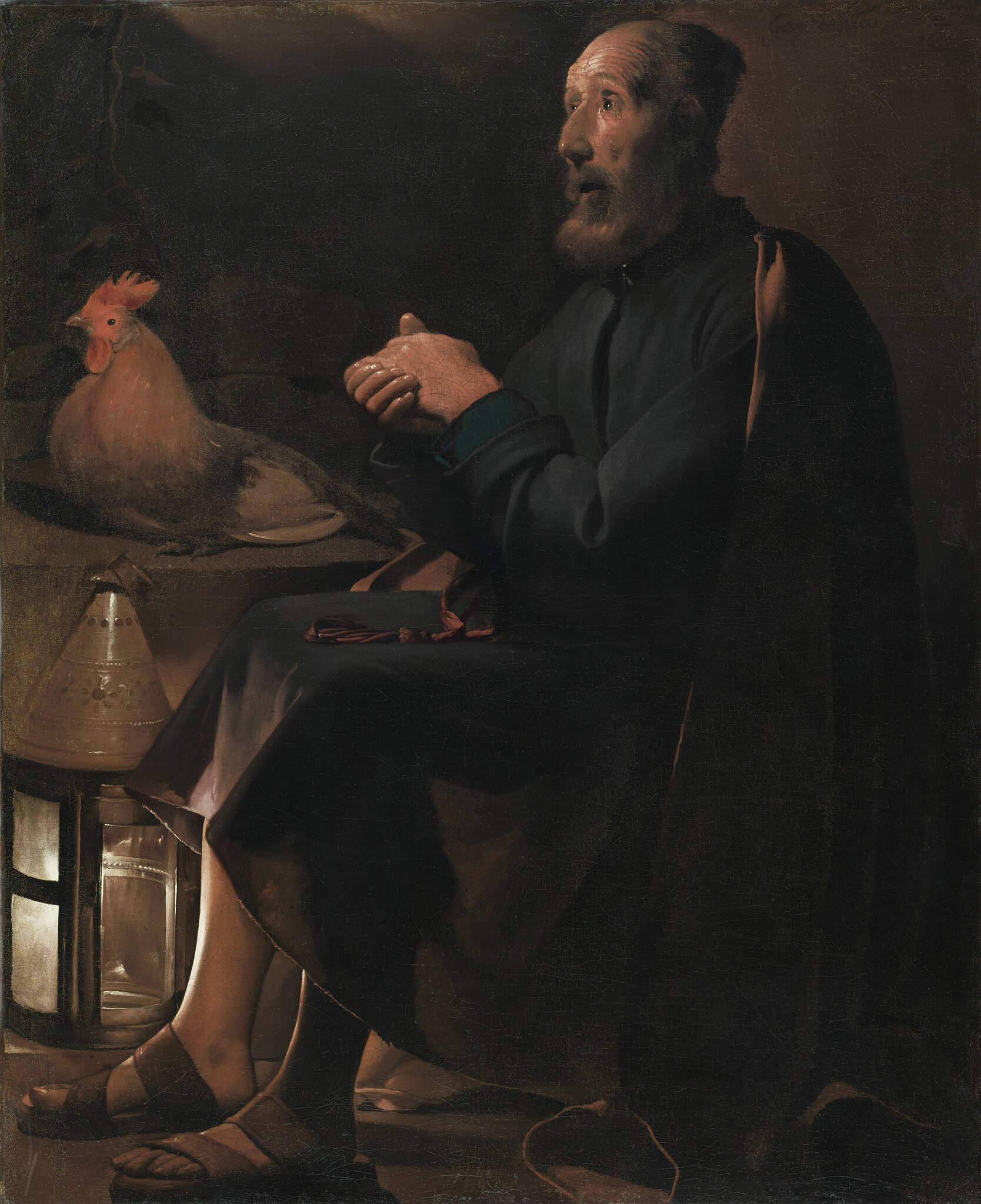 Georges de La Tour, Pentimento di san Pietro o Le lacrime di san Pietro (1645; olio su tela, 114 x 95 cm; Cleveland, Cleveland Museum of Art)