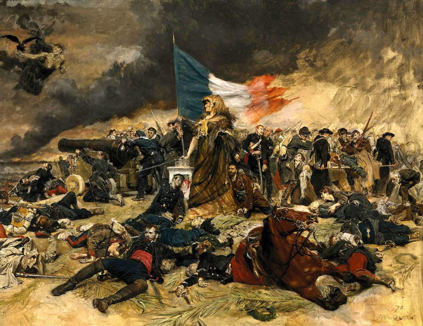 Ernest Meissonier, Le Si&egrave;ge de Paris (1870-1871) (The Siege of Paris) (1884; oil on canvas, 53.5 x 70.5 cm; Paris, Mus&eacute;e d'Orsay, bequeathed to Elisabeth Meissonier, widow of Ernest Meissonier, 1898, inv. RF1249)