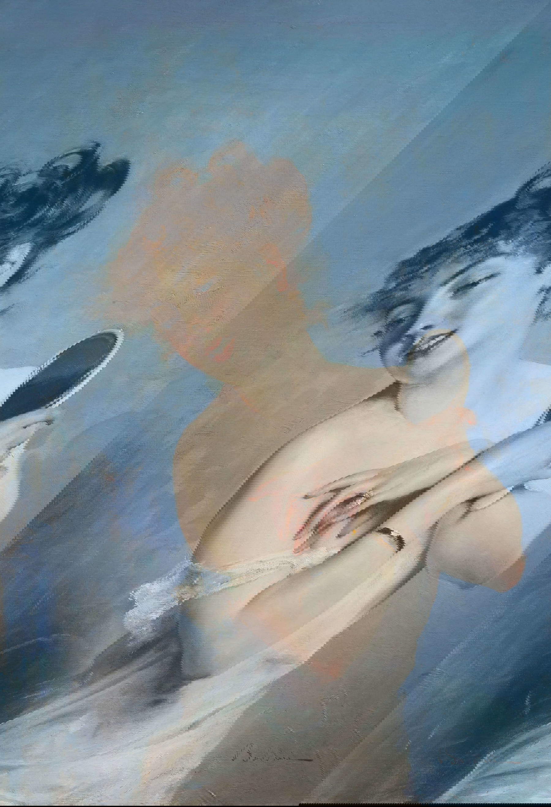 Giovanni Boldini, Young woman in deshabill&eacute; (1878; oil on canvas, 87 x 62 cm; Private collection)