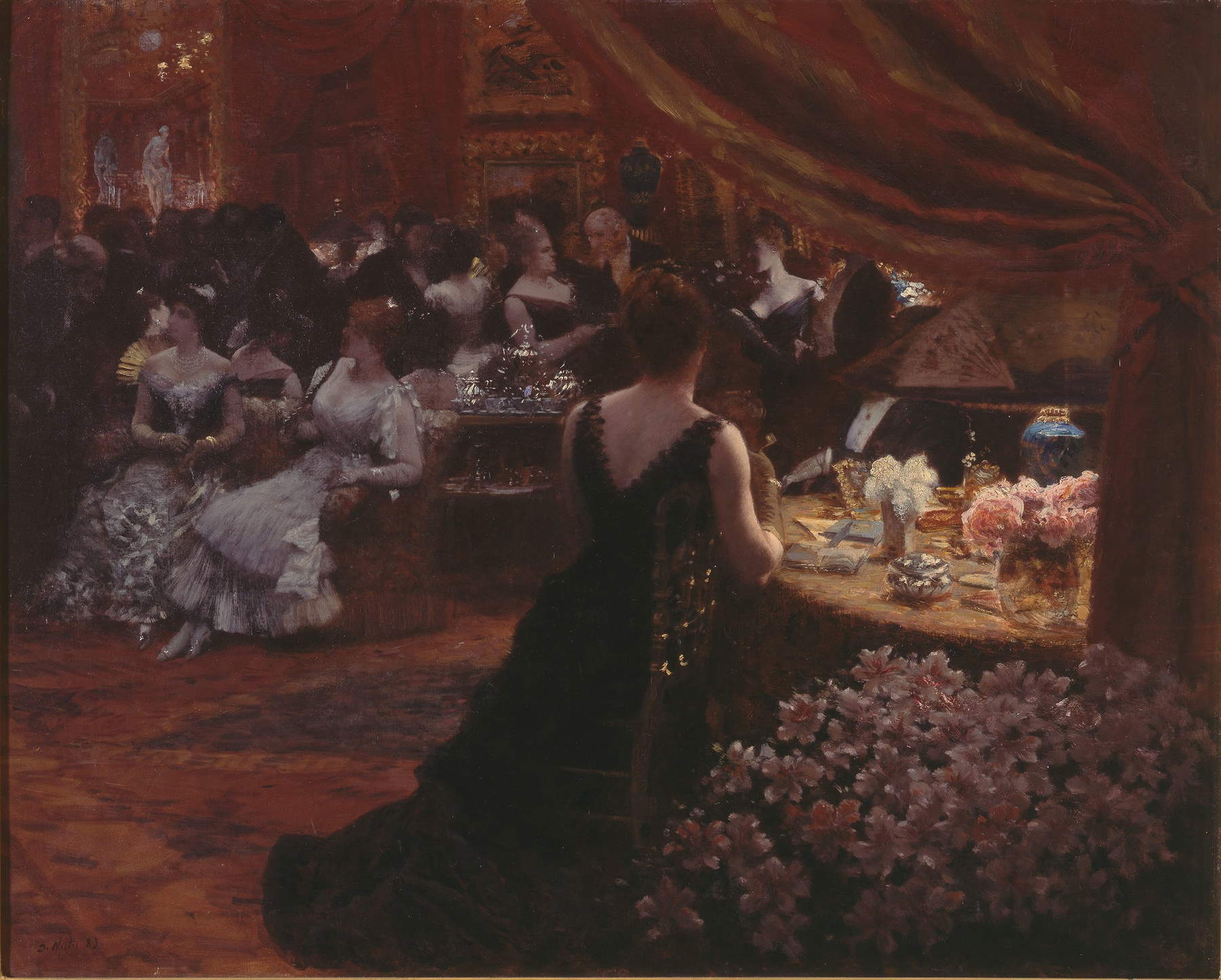 Giuseppe De Nittis, The Drawing Room of Princess Mathilde (1883; oil on canvas, 74 x 92.5 cm; Pinacoteca Giuseppe De Nittis, Barletta, Inv. 859)
