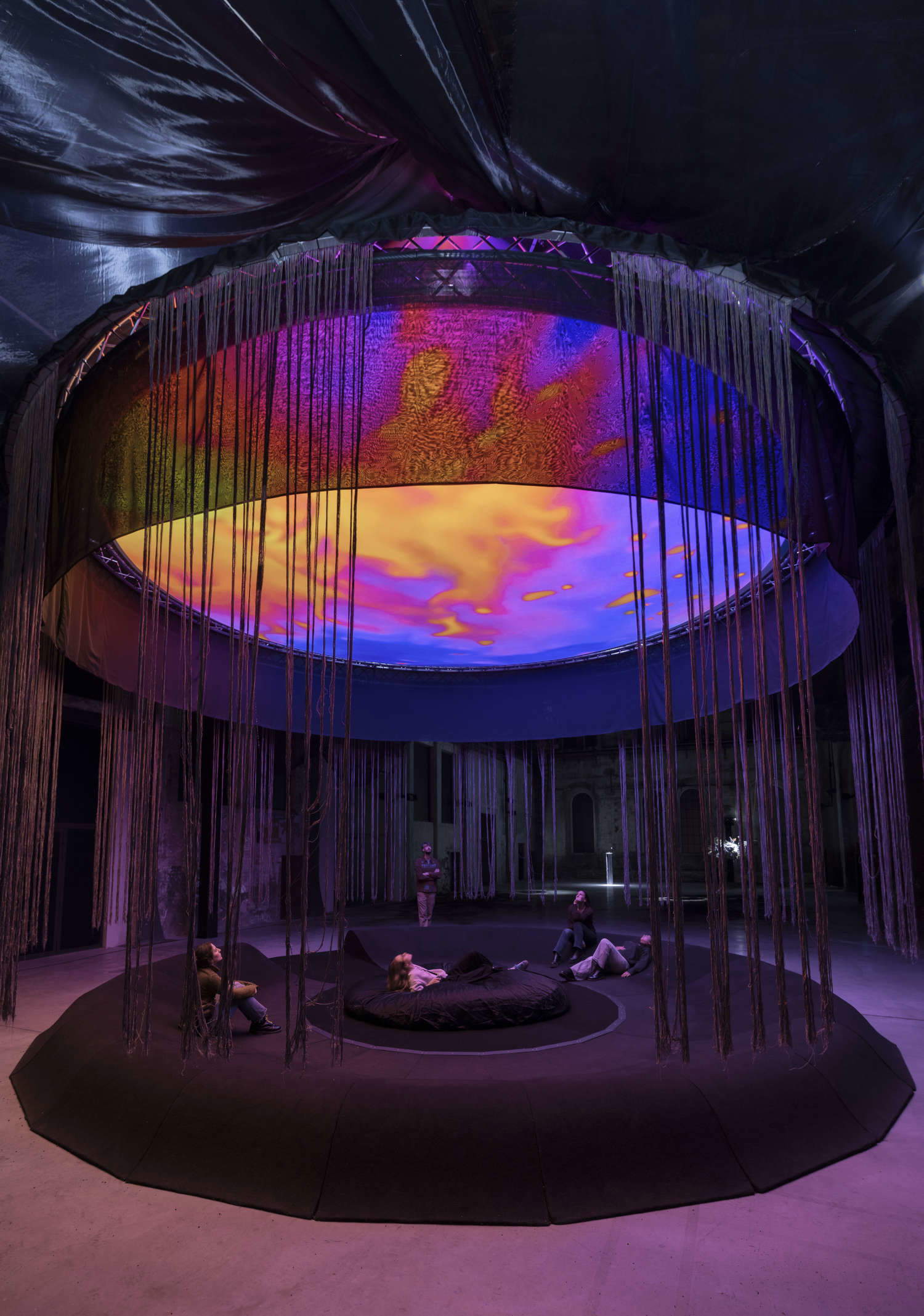 Laure Prouvost, We felt a star dying (2025), veduta degli allestimenti alle OGR di Torino. Foto: Andrea Rossetti