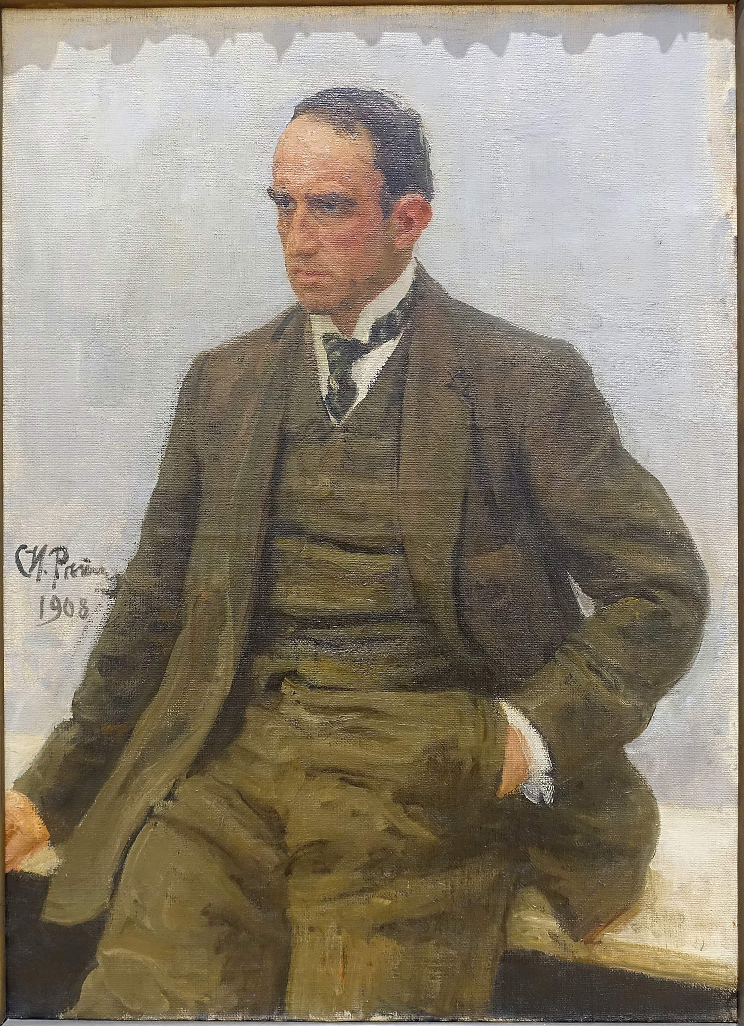 Il'ja Repin, Porträt von Paolo Troubetzkoy (1908; Öl auf Leinwand, 120 x 86 cm; Rom, Galleria Nazionale d'Arte Moderna e Contemporanea)