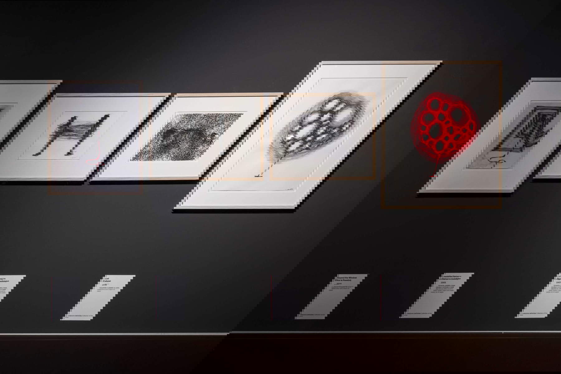 Dibujos de Chiharu Shiota. Foto: Giorgio Perottino. Concesión del Museo de Arte Oriental MAO