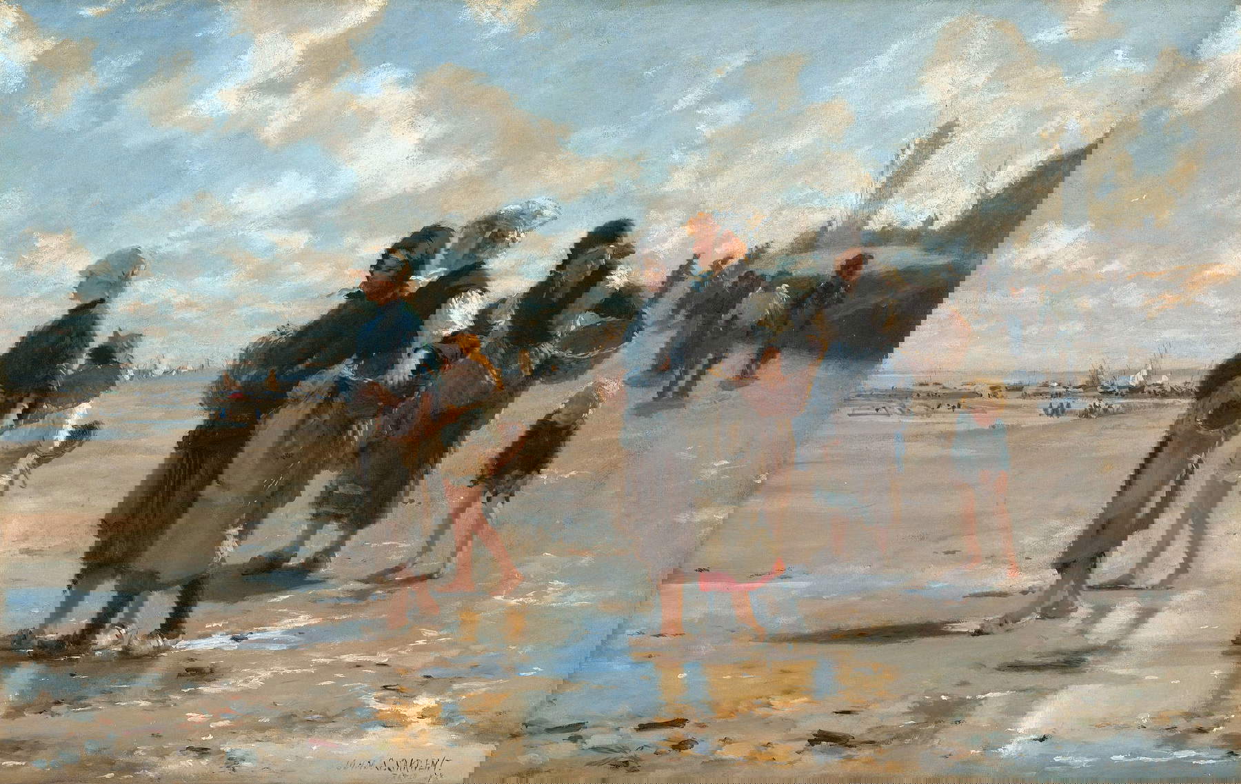 John Singer Sargent, Pesca de ostras en Cancale (1878; óleo sobre lienzo, 77 x 121,6 cm; Washington, National Gallery)