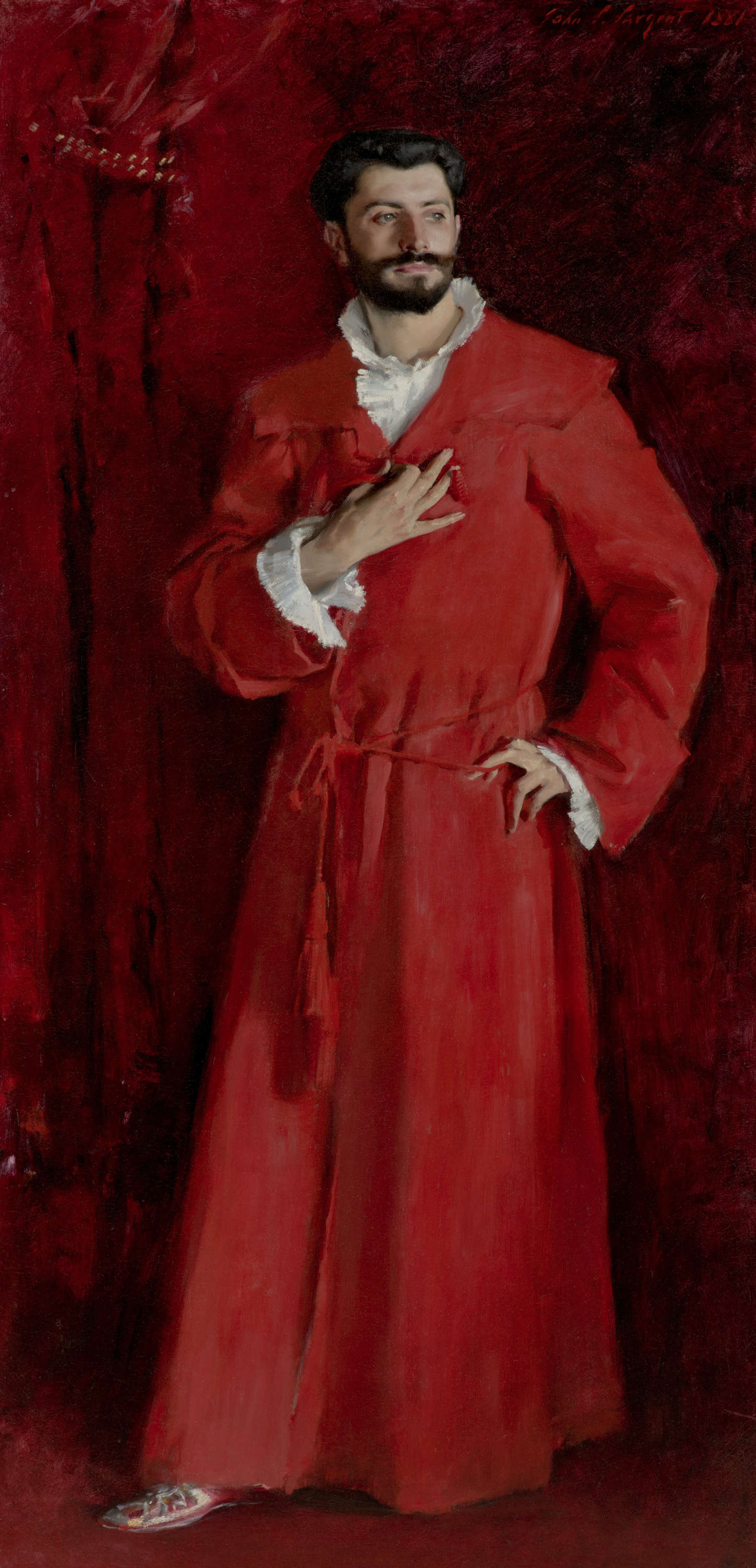 John Singer Sargent, Retrato del Dr. Samuel Pozzi (1881; óleo sobre lienzo, 201,6 x 102,2 cm; Los Ángeles, Hammer Museum)