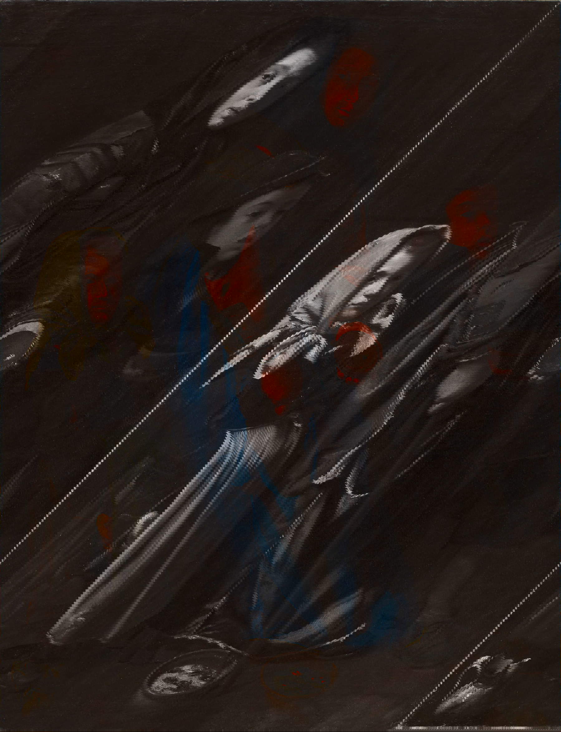 Master of Jeans Canvas, Begging Mother with Two Children (1675-1700; oil on canvas, 152 &times; 117 cm; Private Collection)