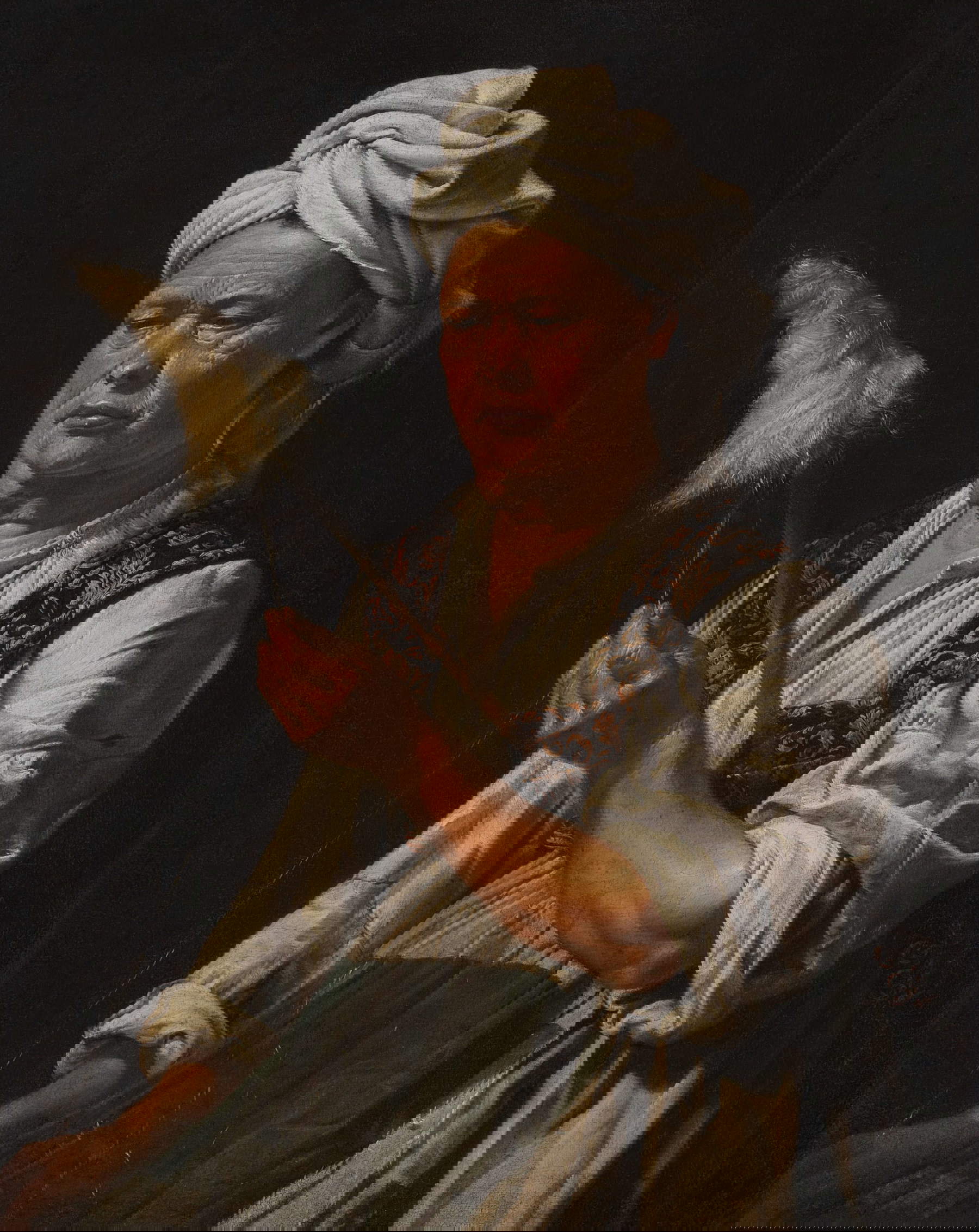 Pietro Bellotti, Old Spinner (ca. 1680-1690; oil on canvas, 64.8 &times; 70.5 cm; Rome, private collection)