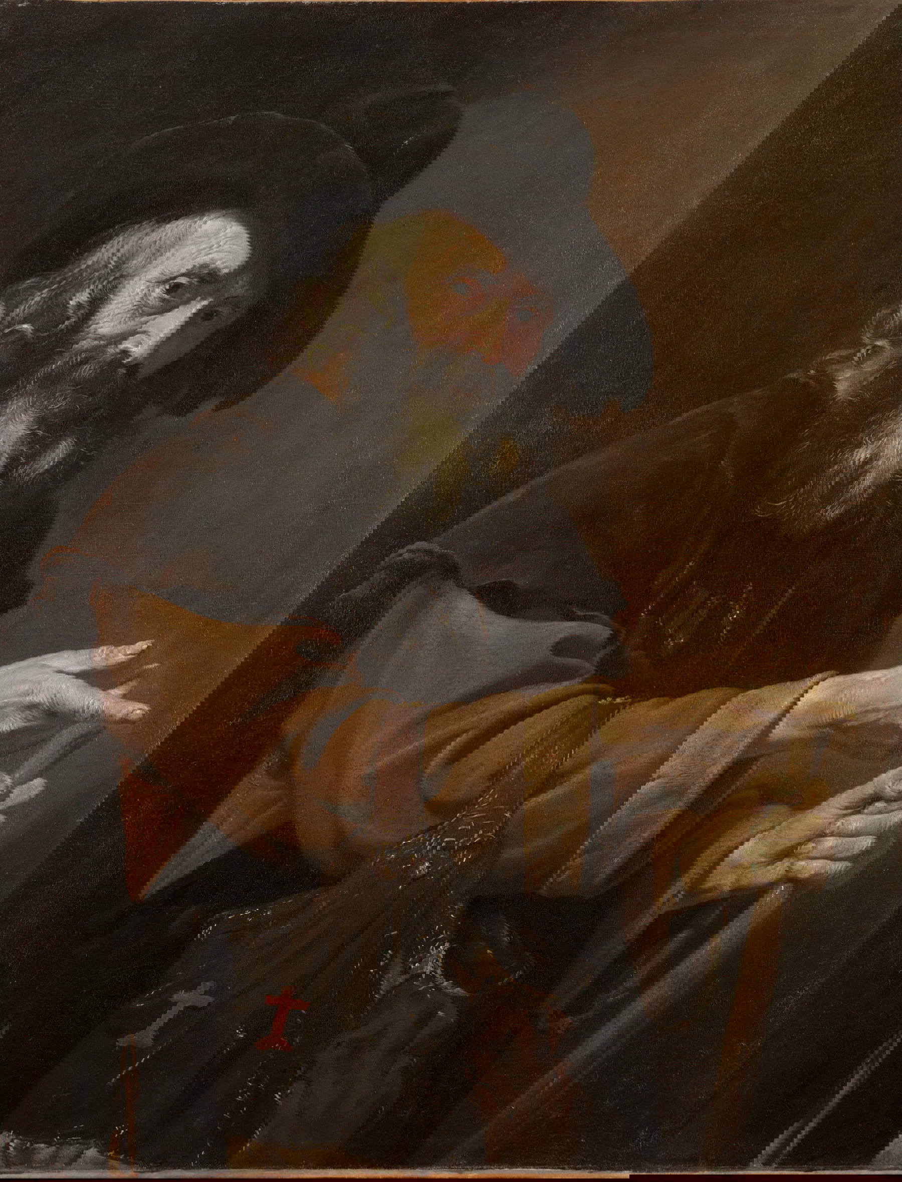 Pietro Bellotti, Old Pilgrim with a Sack (ca. 1680-1690; oil on canvas, 93 &times; 72.4 cm; Dallas Museum of Art, The Karl and Esther Hoblitzelle Collection, gift of the Hoblitzelle Foundation, 1987.4)