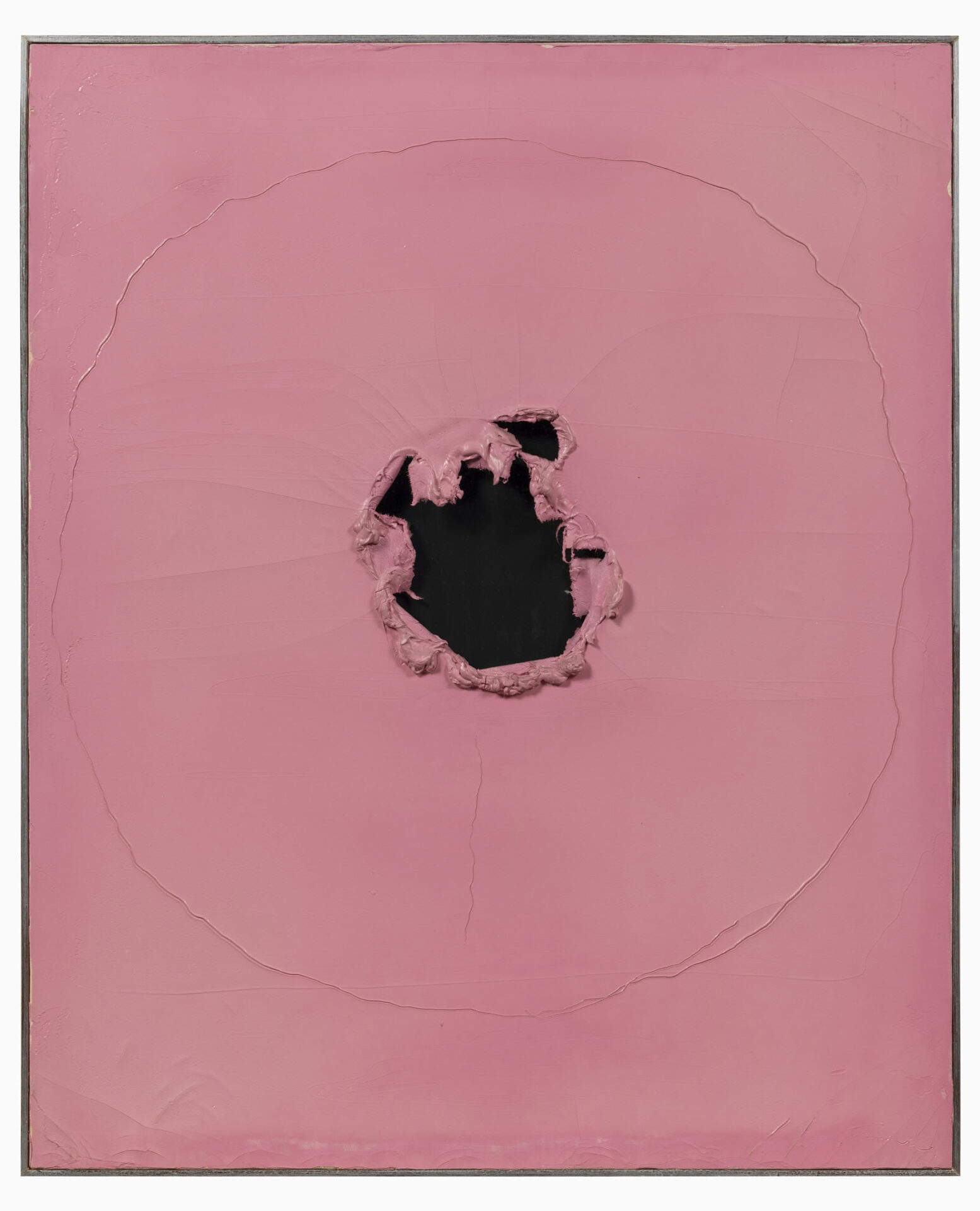 Lucio Fontana, Concetto spaziale (1961; olio, squarcio e graffiti su tela; Gallarate, MA*GA, in comodato dalla Fondazione Passarè) &copy; Fondazione Lucio Fontana, Milano