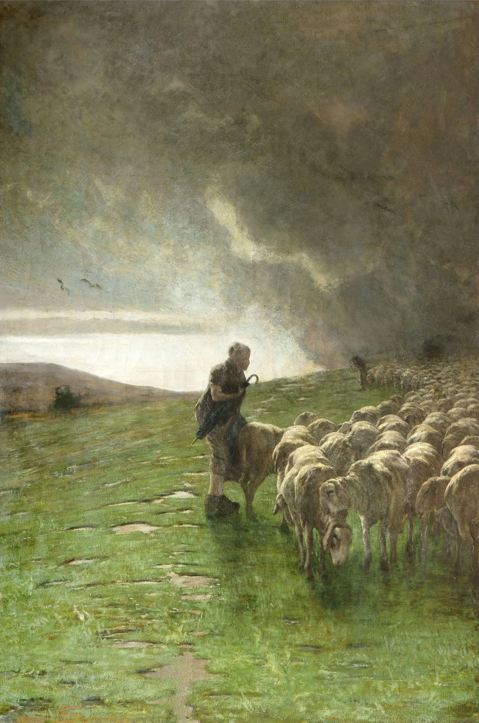 Giovanni Segantini, Après l'orage (1884 ; huile et tempera sur toile, 180 &times; 123 cm ; collection privée, avec l'aimable autorisation du METS, Novara - Gallerie Maspes, Milan)