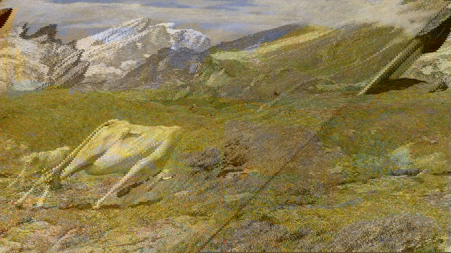 Giovanni Segantini, Pâturages de printemps (1895 ; huile sur toile, 97,5 &times; 155,5 cm ; Milan, Pinacothèque de Brera)