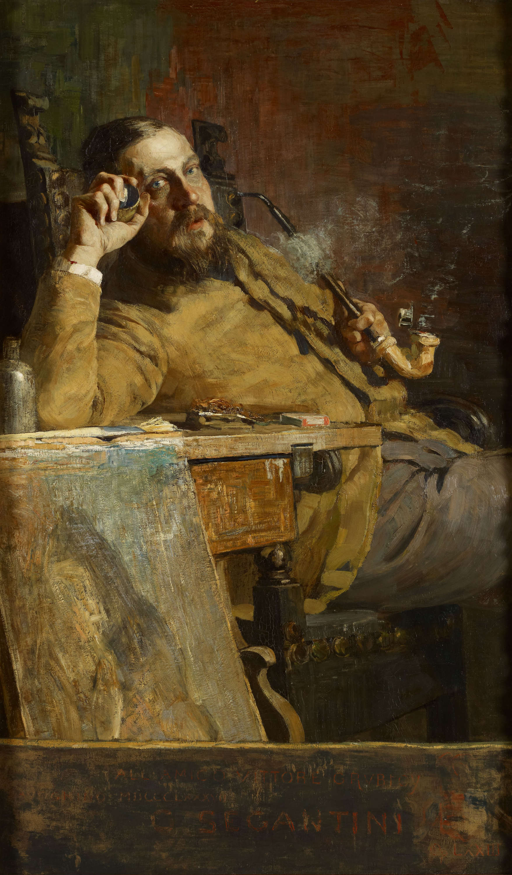 Giovanni Segantini, Portrait de Vittore Grubicy De Dragon (1887 ; huile sur toile, 152 &times; 92 cm ; Leipzig, Museum der bildenden K&uuml;nste)