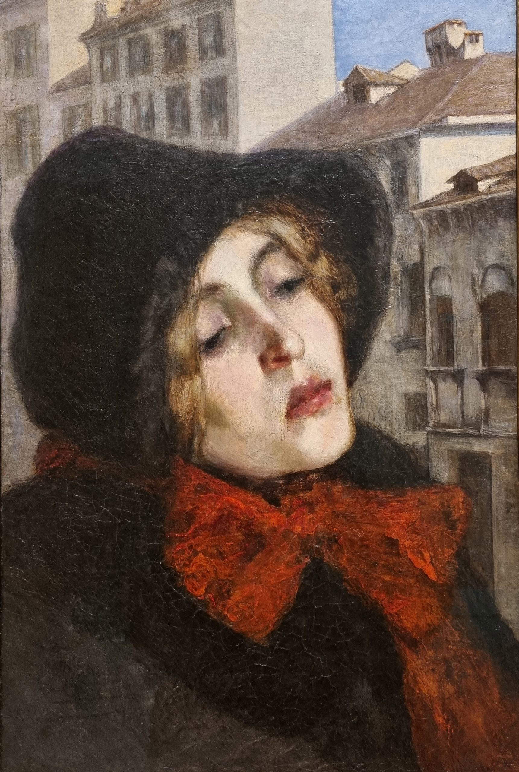 Giovanni Segantini, Portrait d'une femme dans la Via San Marco (1880 ; huile sur toile, 52 &times; 34 cm ; collection privée)