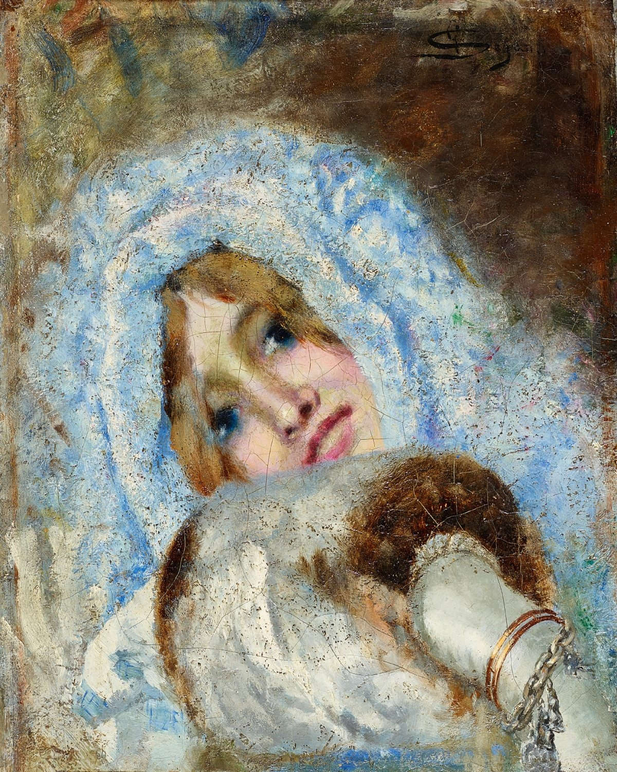 Giovanni Segantini, Aller au théâtre. Portrait de Bice Segantini (1880 ; huile sur toile, 46 &times; 36 cm ; collection privée)