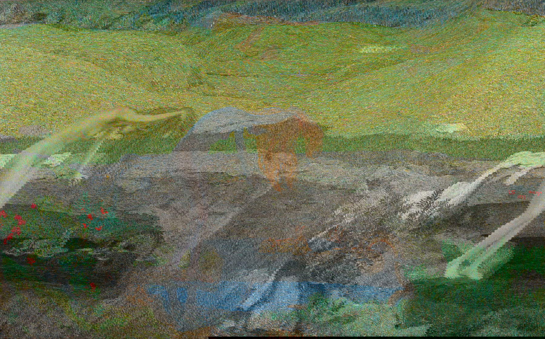 Giovanni Segantini, La Vanité (1897 ; huile sur toile, 77 &times; 124 cm ; Zurich, Kunsthaus, acquis grâce à une subvention de la Schweizerischen Bankgesellschaft, 1996)